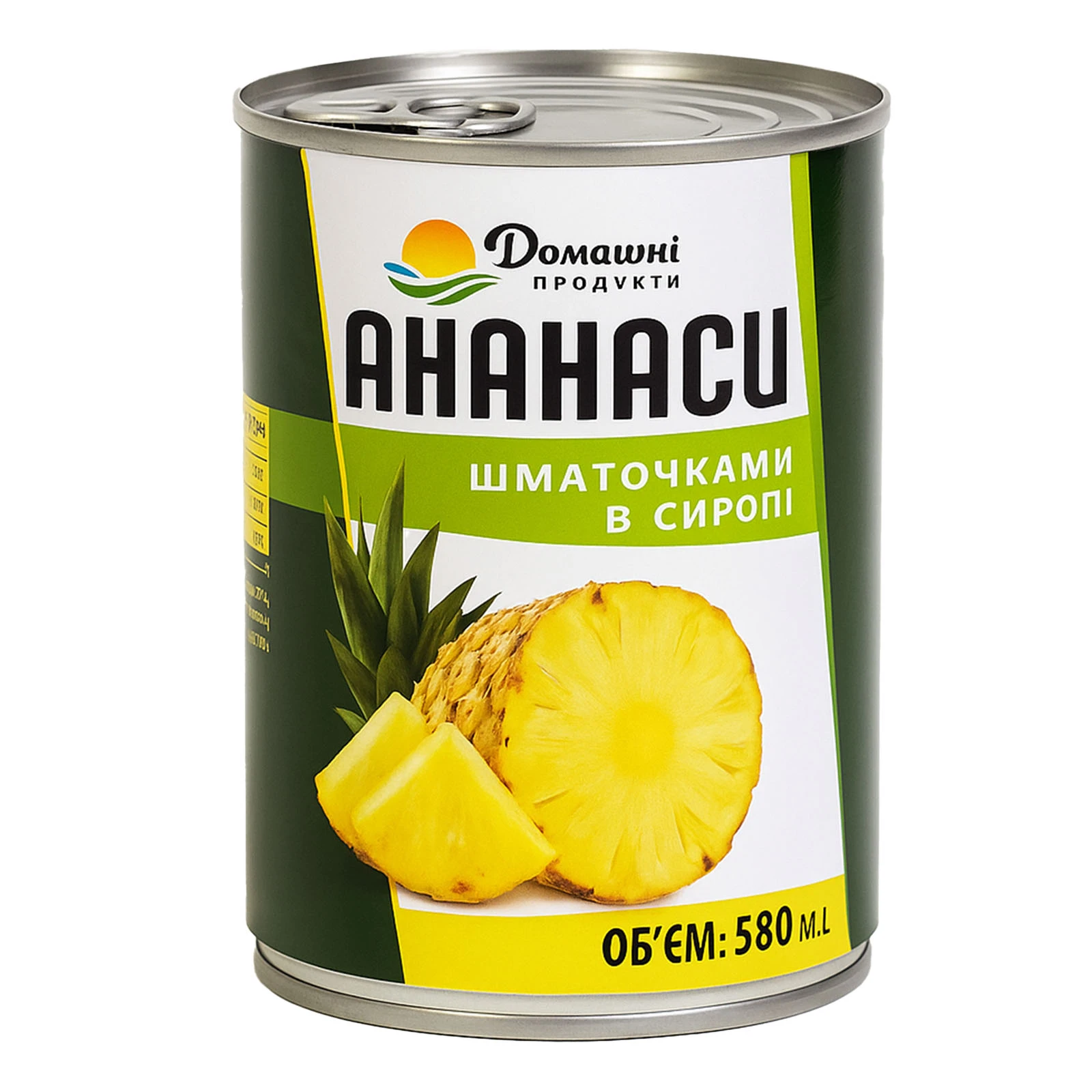 Ананаси Домашні продукти шматочками в сиропі 580мл 565г Фото №:1