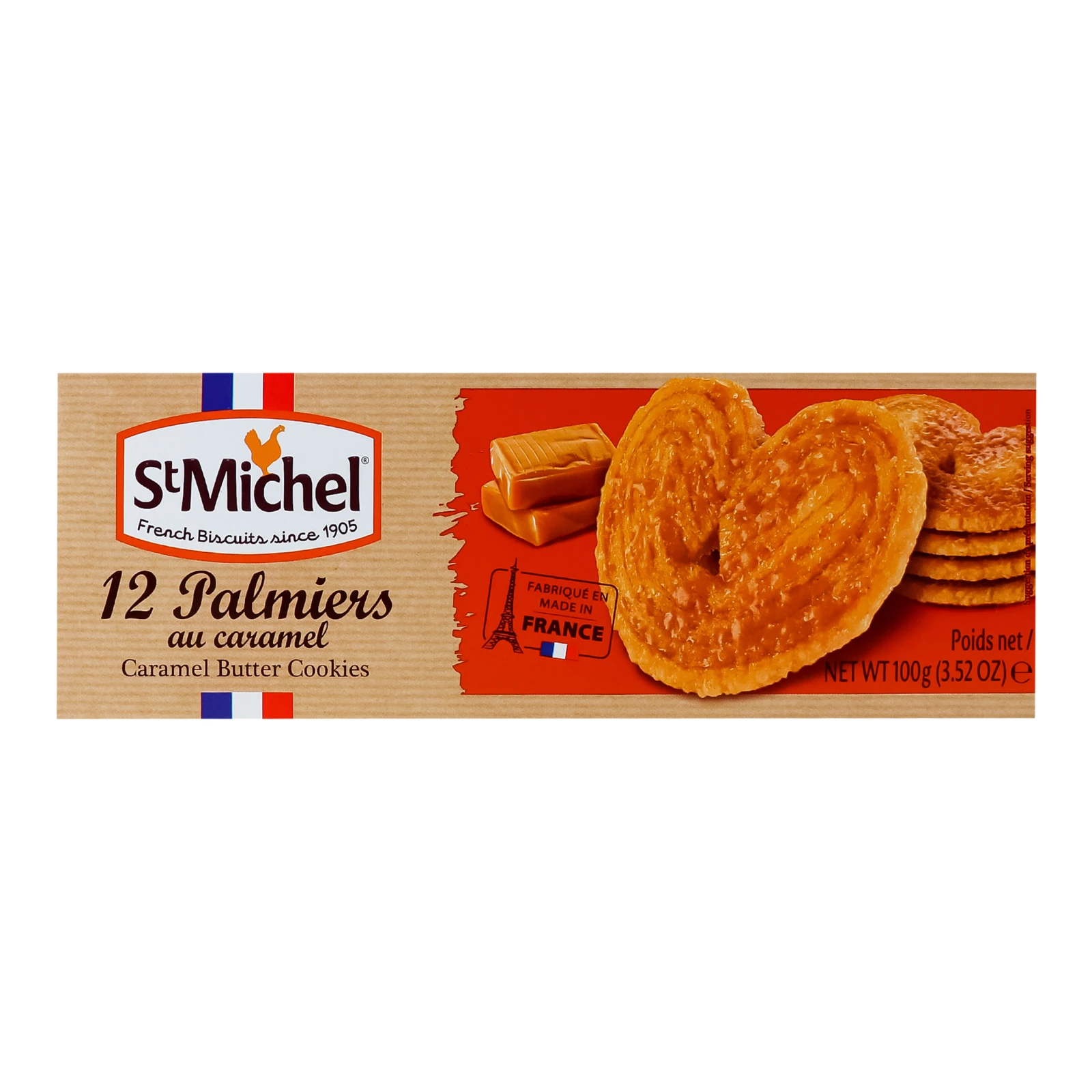 Печиво St Michel Palmiers здобне з карамеллю 100г Фото навігації №:1
