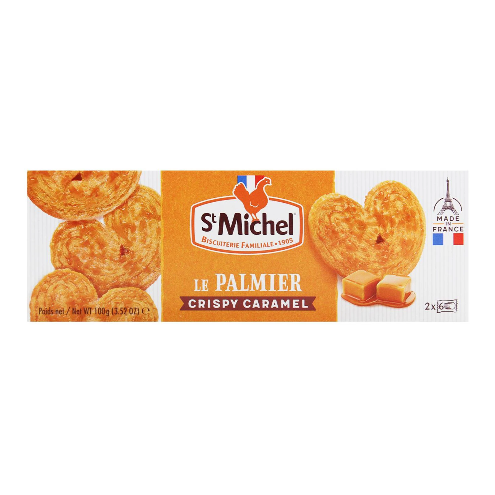 Печиво St Michel Palmiers здобне з карамеллю 100г Фото навігації №:1