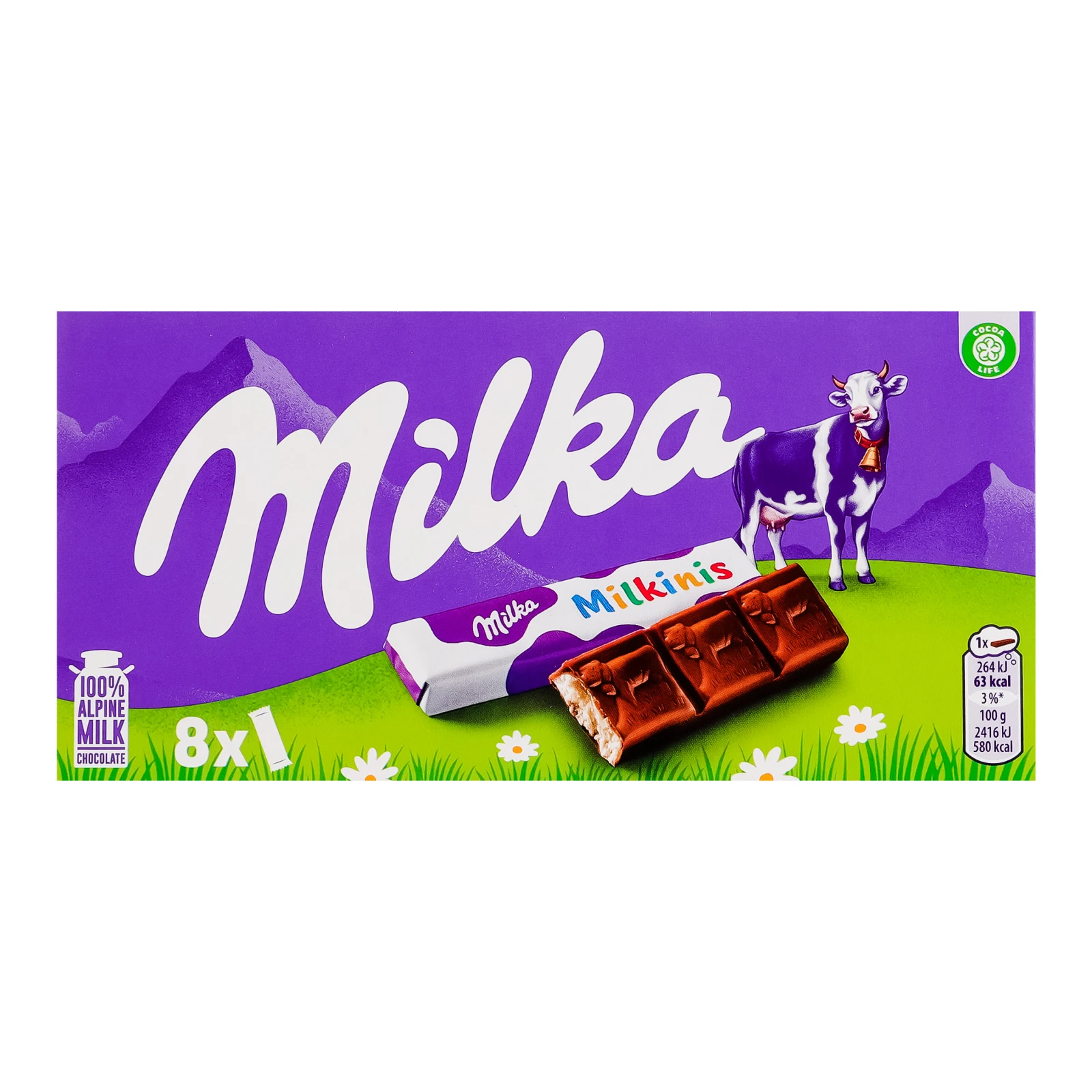 Шоколад Milka Milkinis молочний з молочною начинкою 87.5г