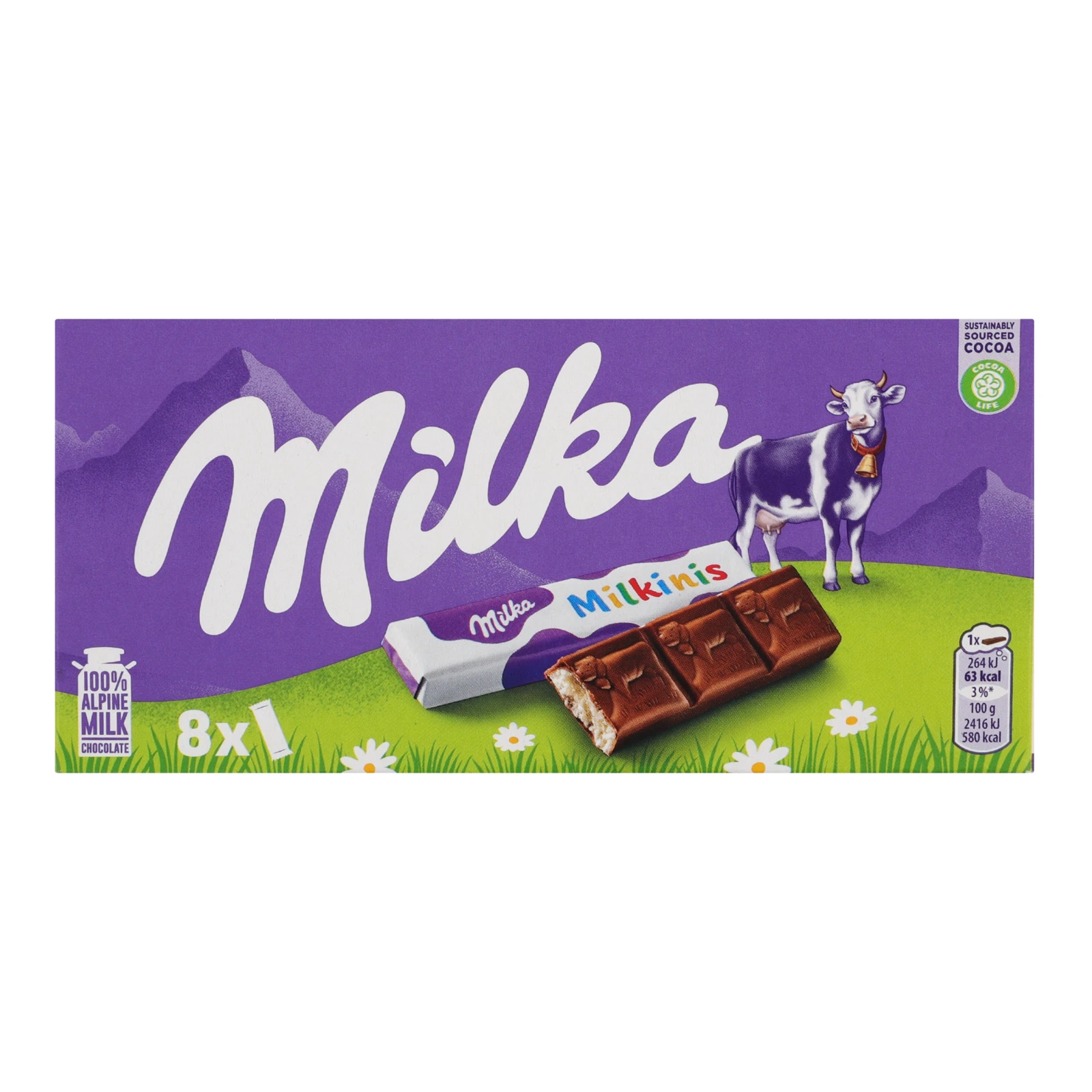 Шоколад Milka Milkinis молочний з молочною начинкою 87.5г Фото №:1