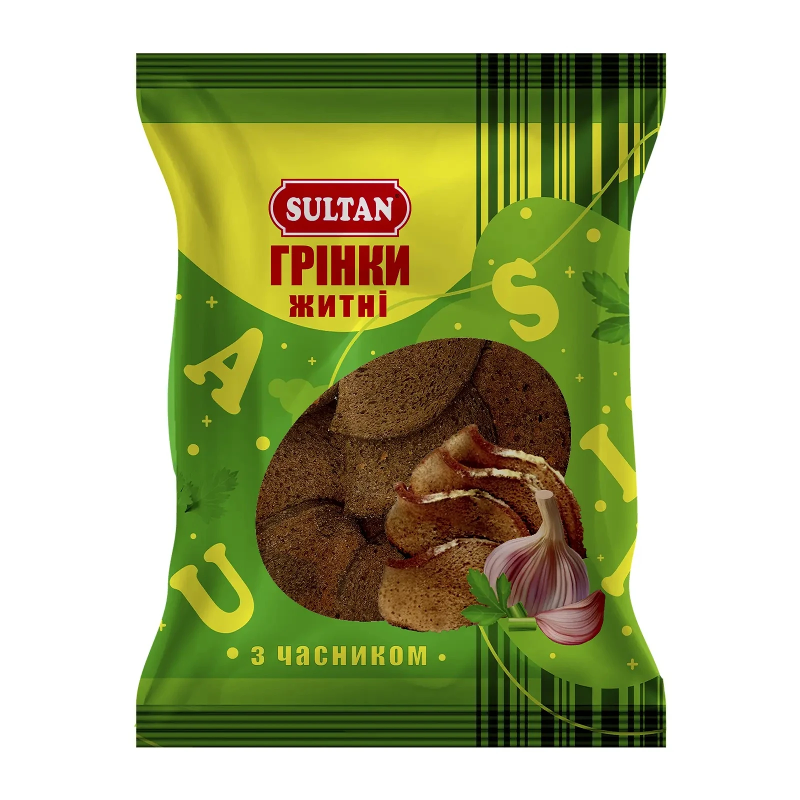 Грінки Sultan житні зі смаком часнику 80г