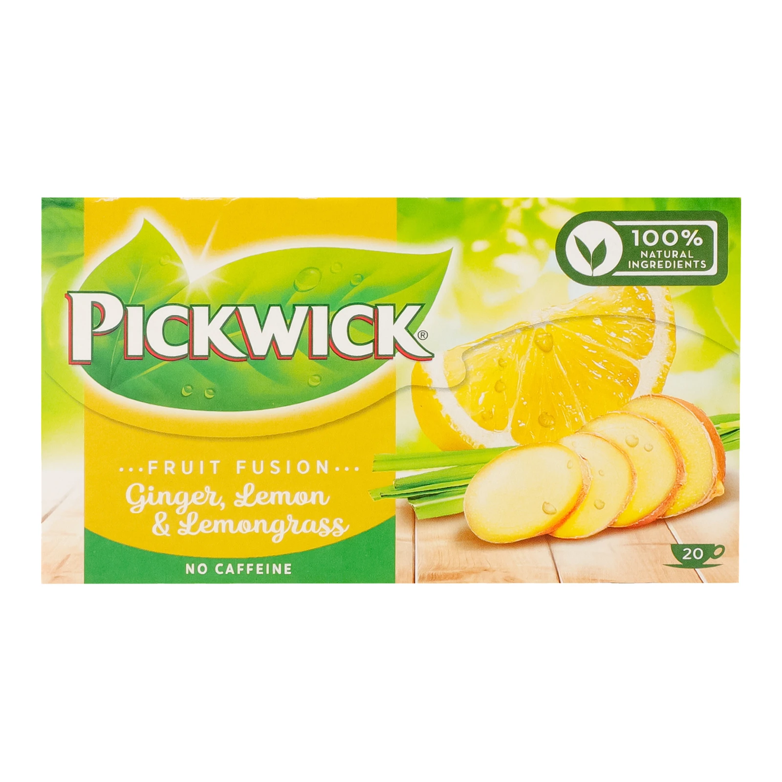 Чай Pickwick Fruit Fusion фруктово-трав'яний ароматизований Імбир-лемонграс 20*2г Фото навігації №:1