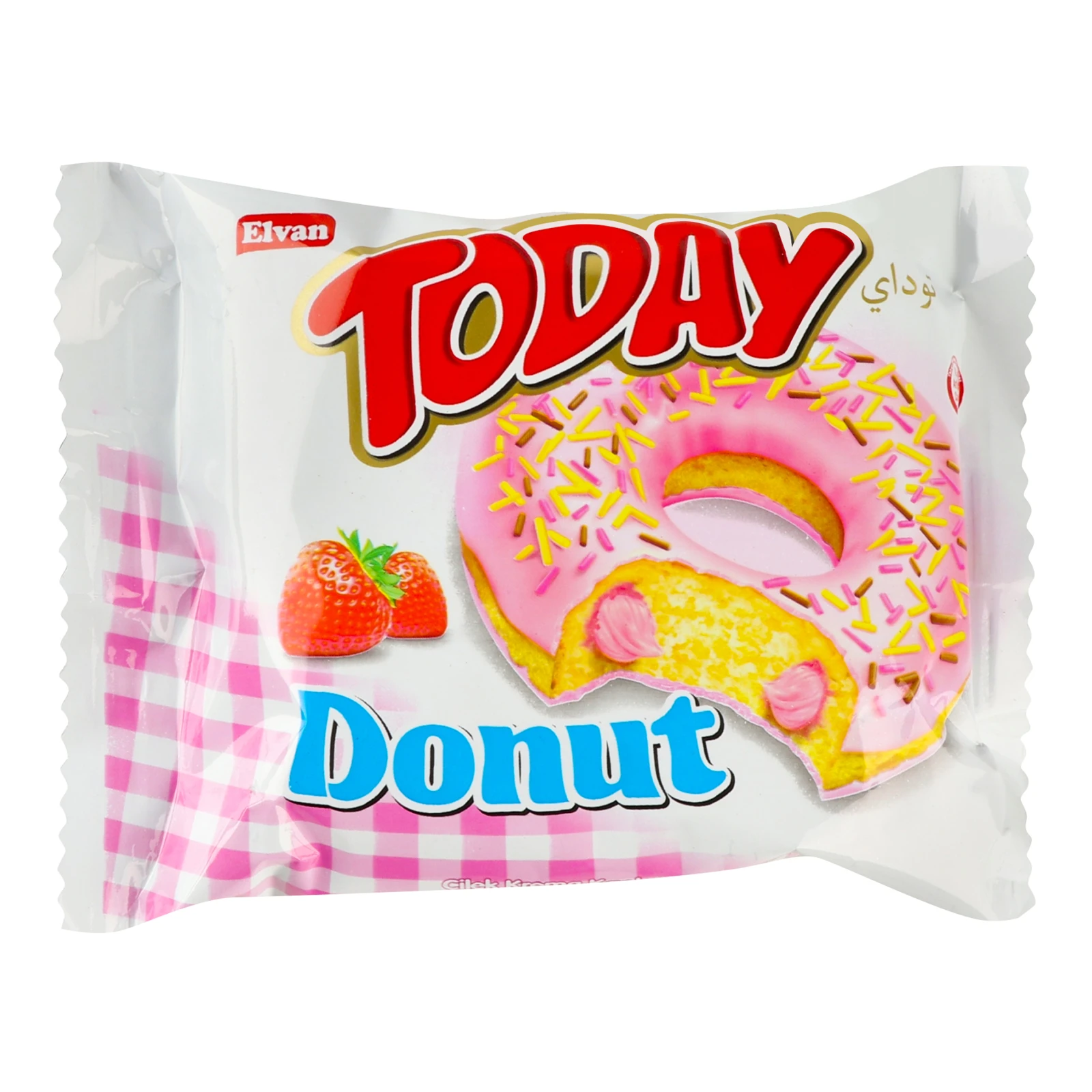 Кекс Today Donut в глазурі з начинкою зі смаком полуниці 50г Фото №:1