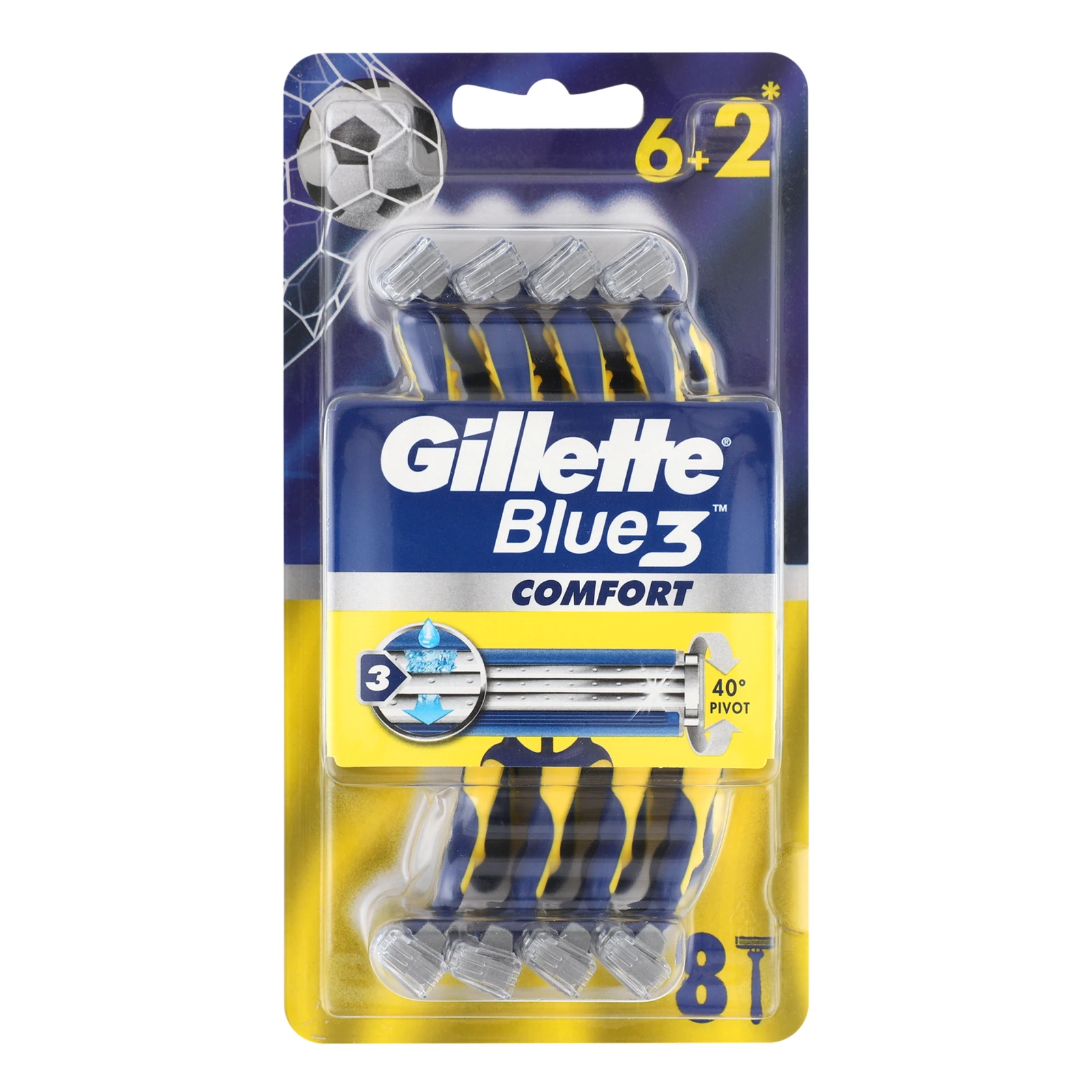 Бритви Gillette Blue 3 Comfort одноразові 8шт Фото №:1