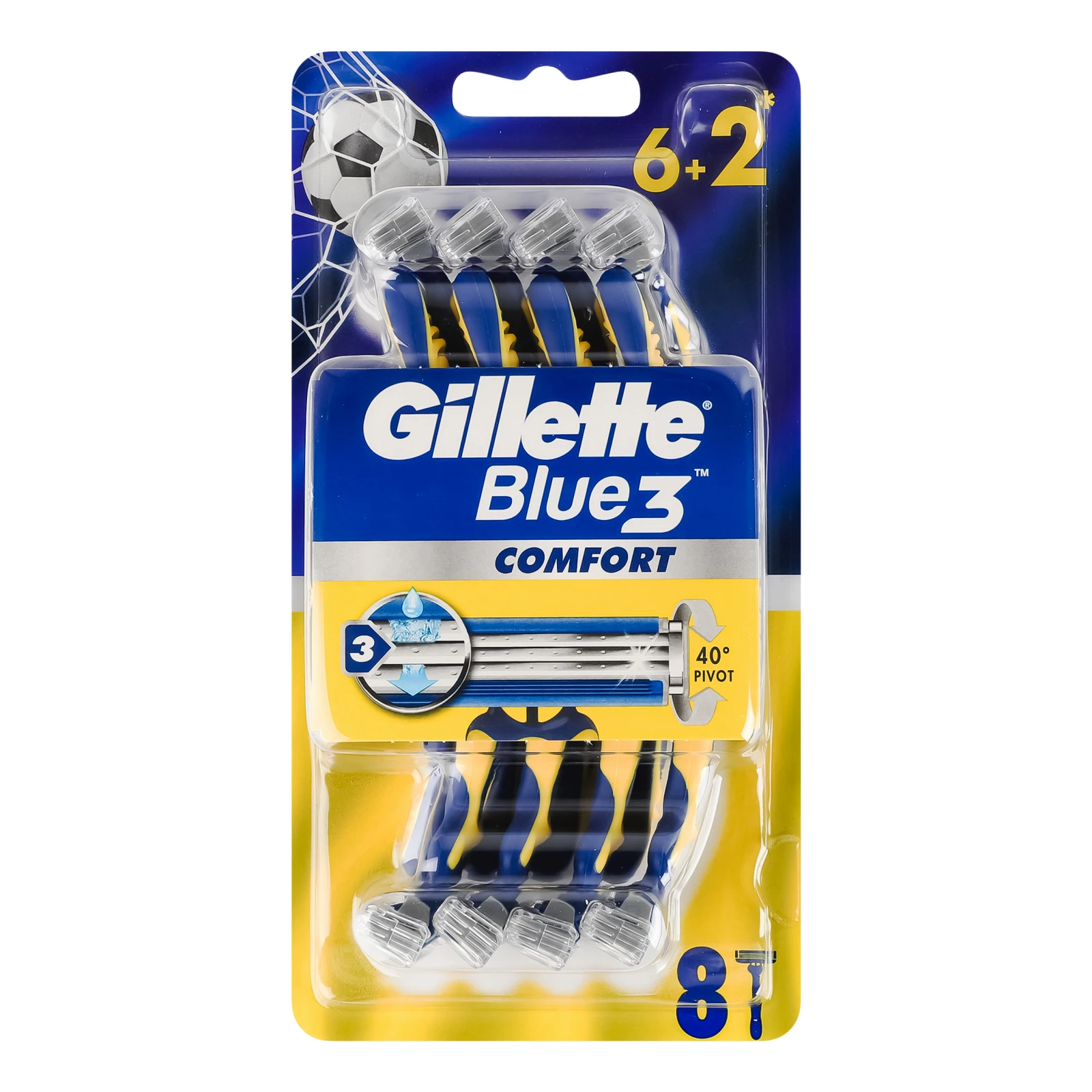 Бритви Gillette Blue 3 Comfort одноразові 8шт Фото №:1