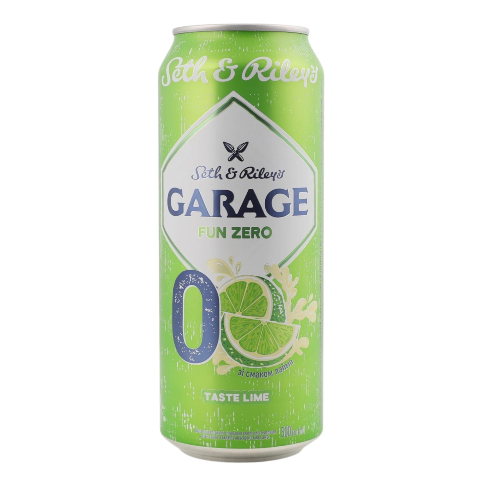 Пиво Seth&Riley's Garage Fun Zero спеціальне безалкогольне №0 світле пастеризоване Taste Lime 0.5л фото 2