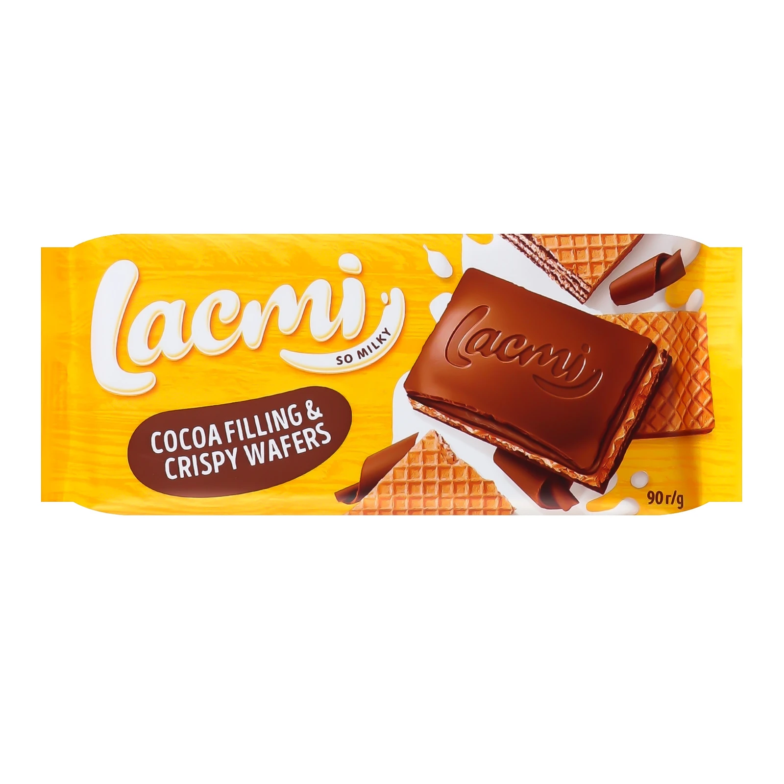 Шоколад Roshen Lacmi Cocoa Filling&Crispy wafers молочний з шоколадною начинкою та вафлею 90г