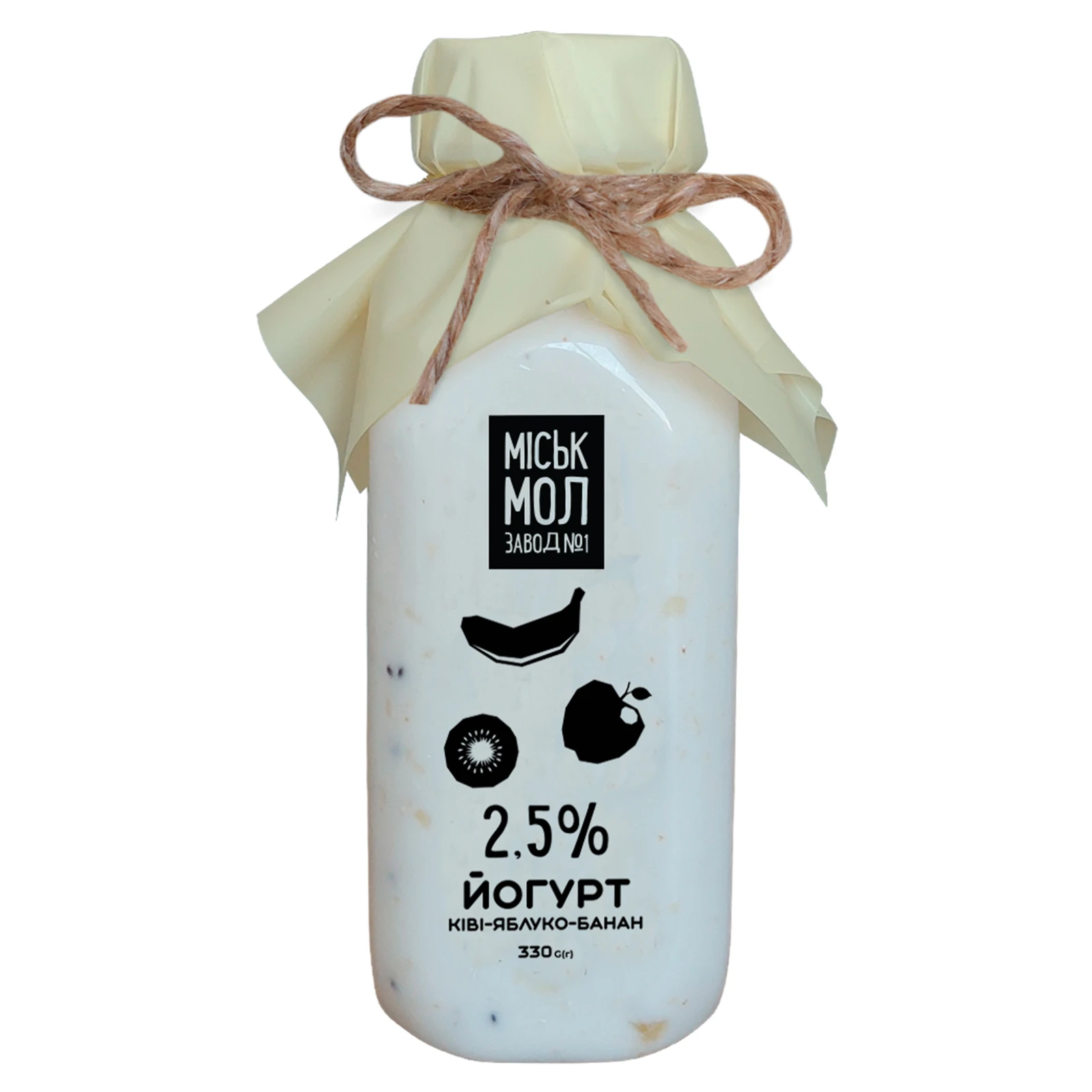 Йогурт Міськмолзавод №1 Ківі-яблуко-банан 2.5% Фото №:1