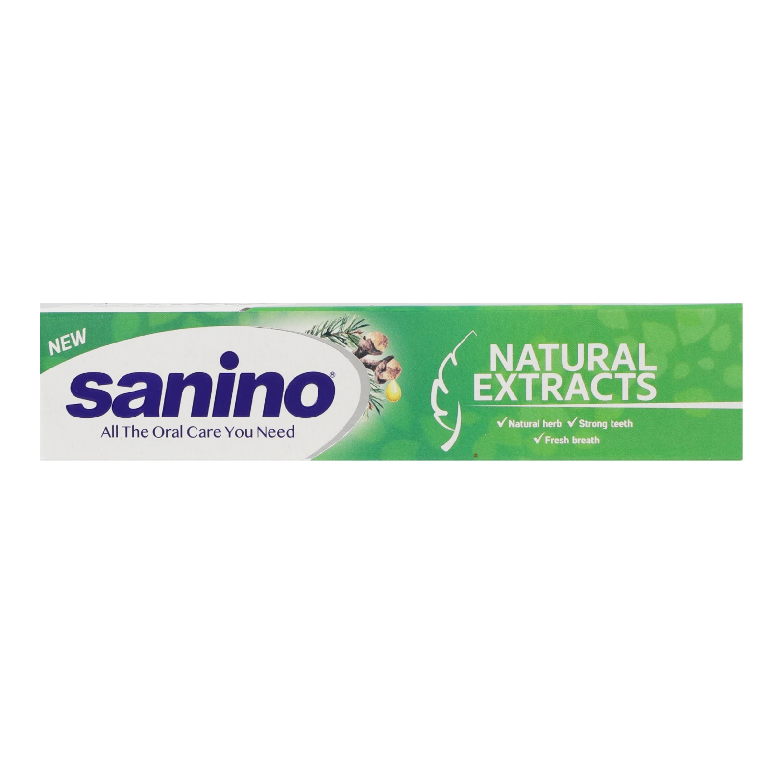Паста зубна Sanino Natural Extracts з фруктовим і трав'яним екстрактами 50мл Фото навігації №:1