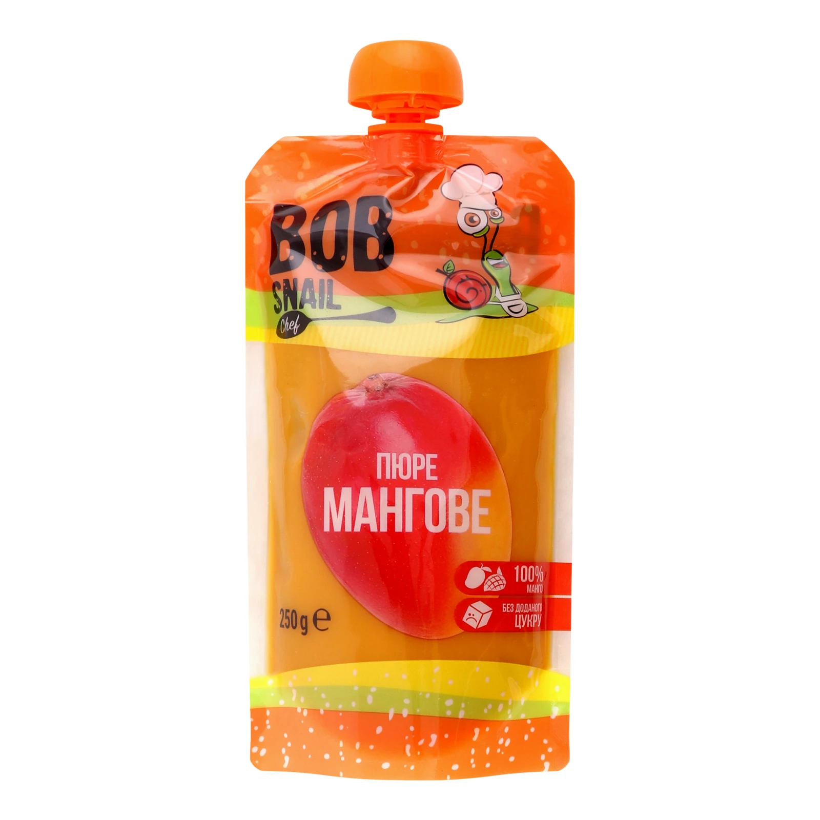 Пюре Bob Snail фруктове пастеризоване Манго 250г Фото №:1