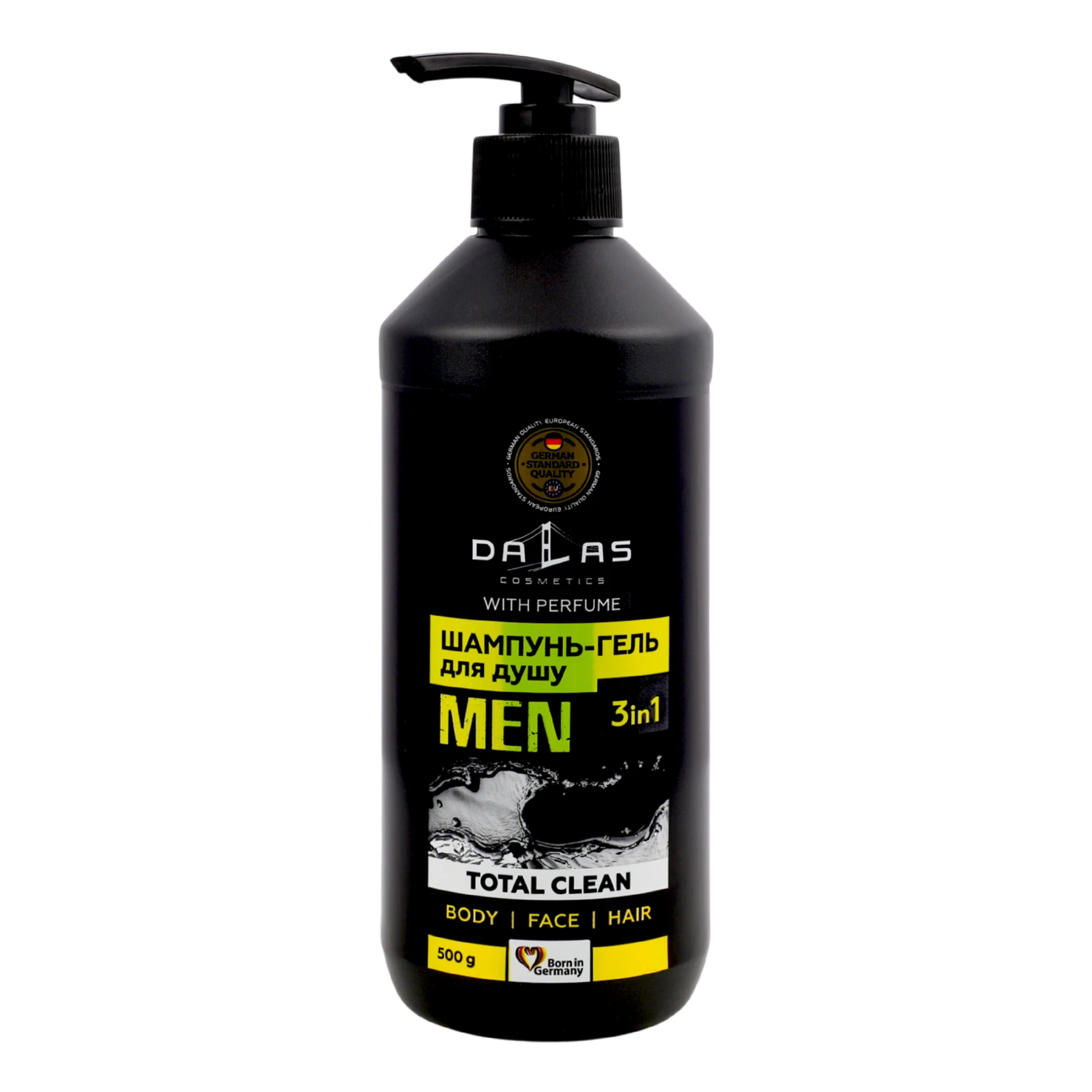 Шампунь та гель для душу Dalas Men Total clean 3в1 чоловічий 483мл
