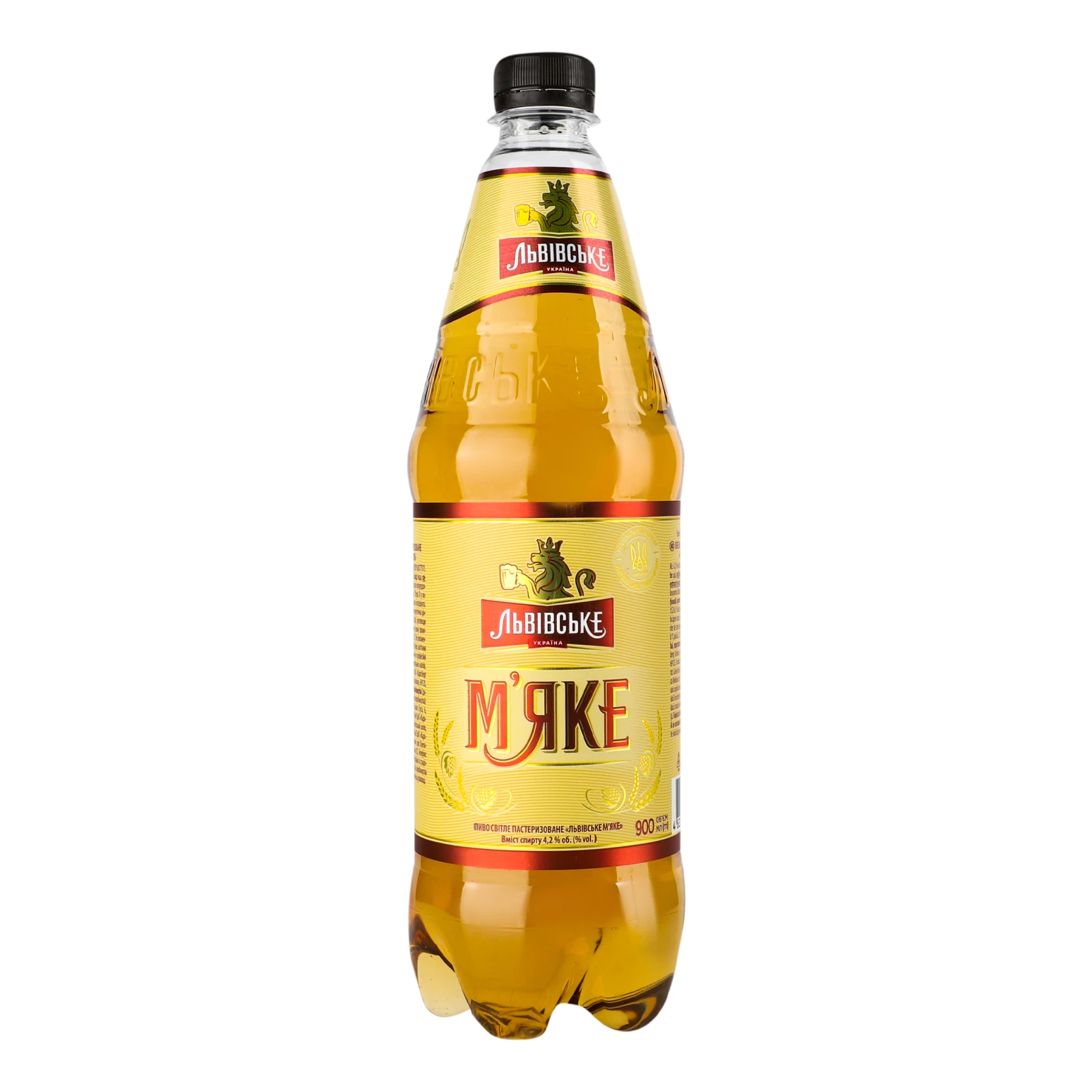 Пиво Львівське М'яке світле пастеризоване 4.2% 0.9л Фото №:1