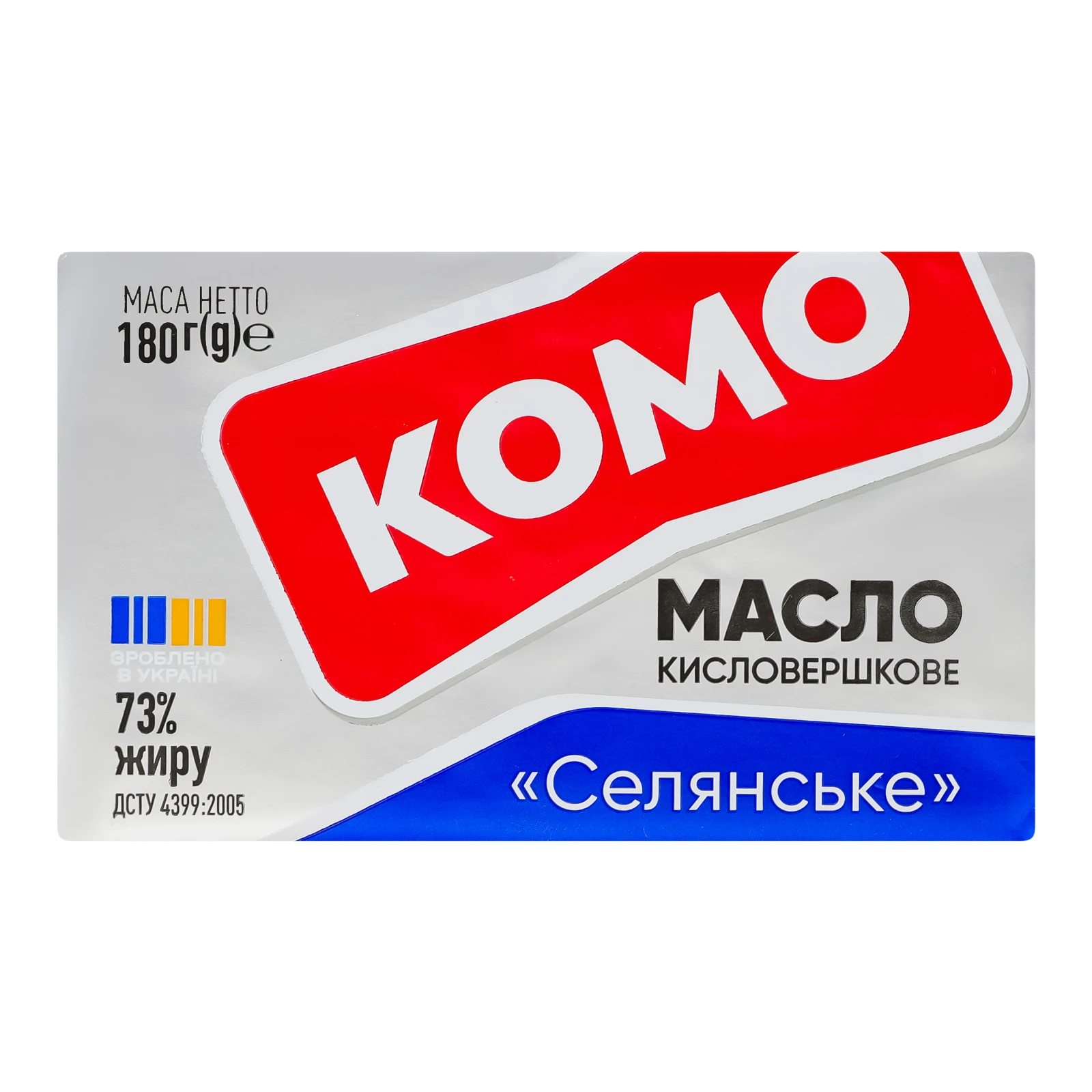 Масло Комо Селянське кисловершкове 73% 180г Фото №:1