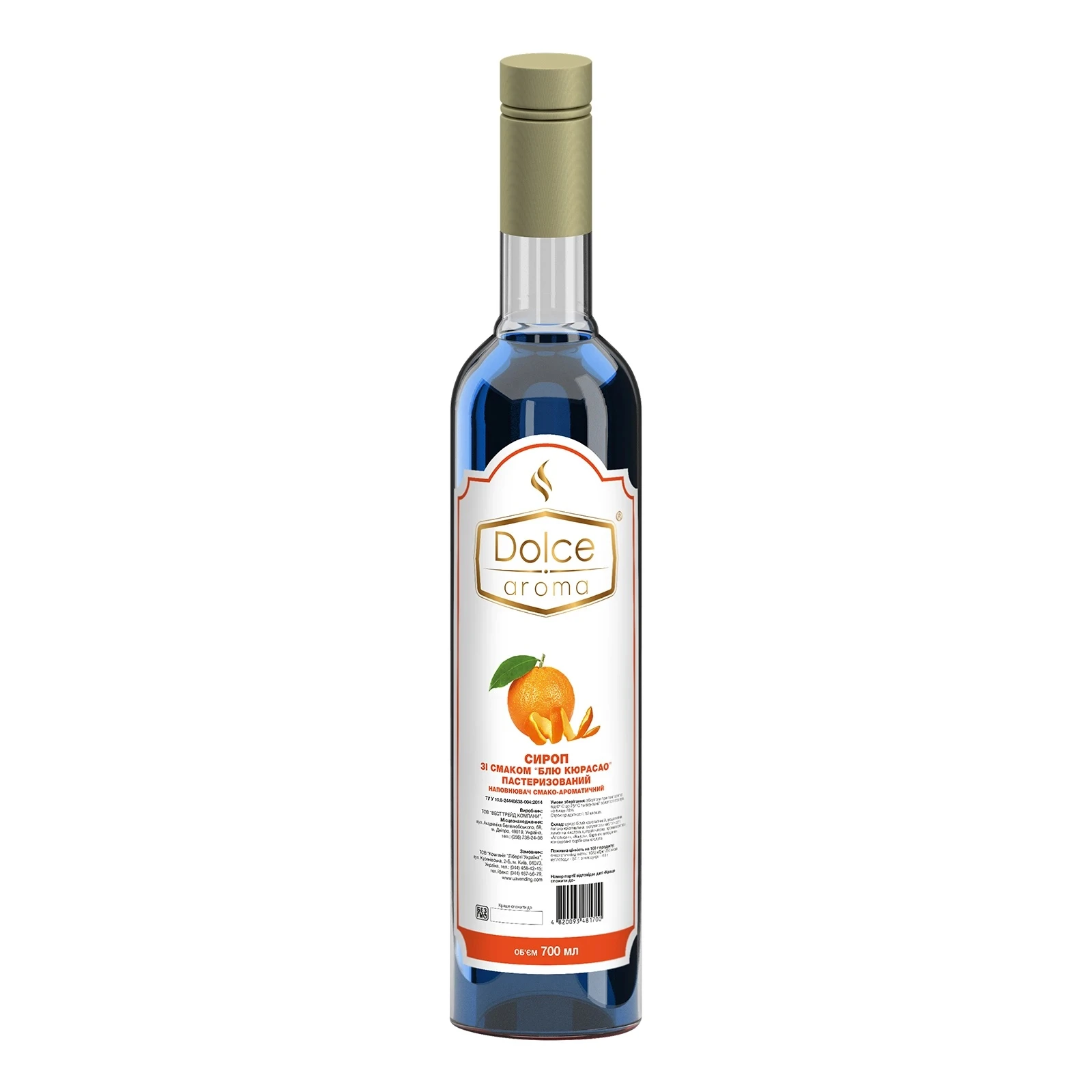 Сироп Dolce аroma зі смаком Блю кюрасао 700мл Фото №:1