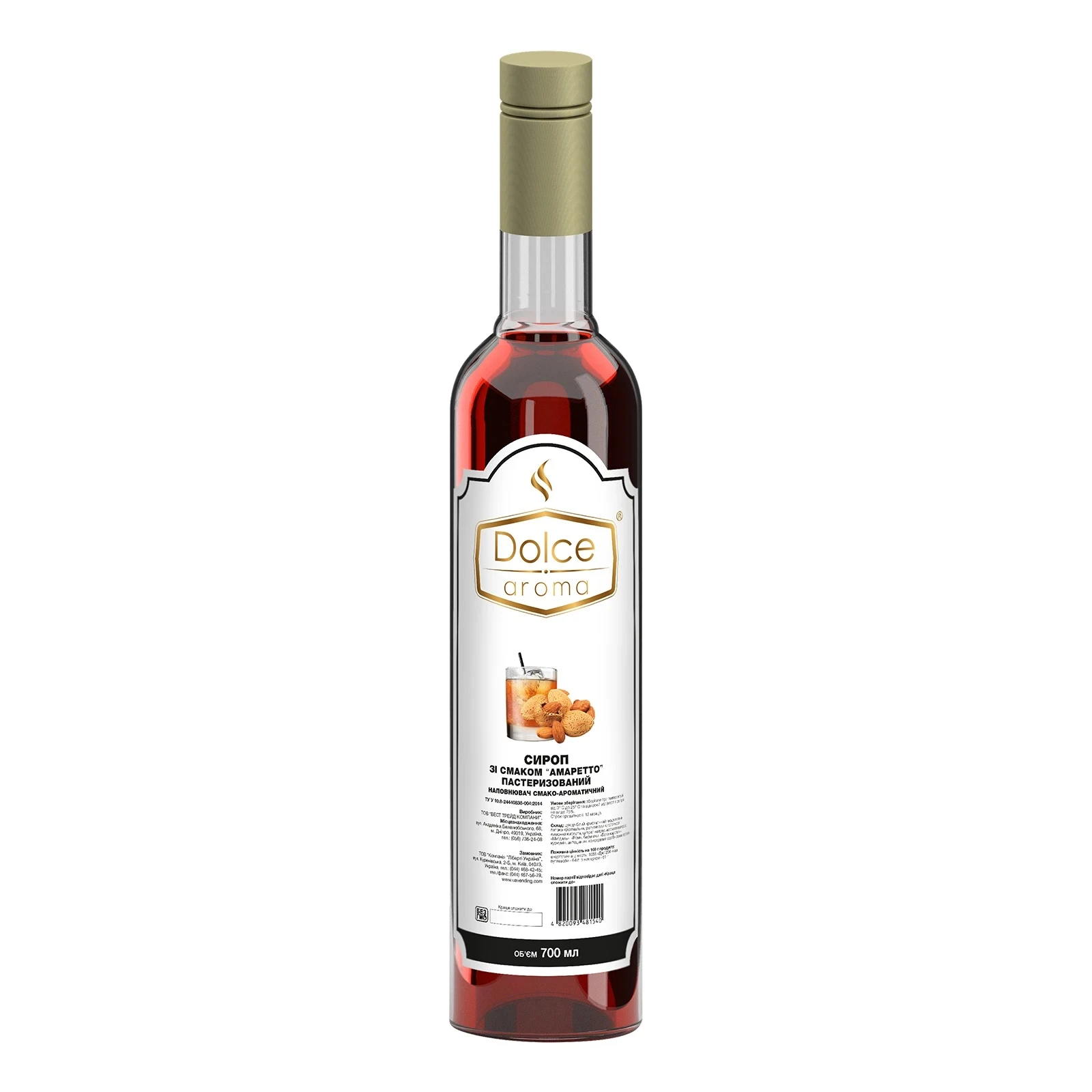 Сироп Dolce аroma зі смаком Амаретто 700мл Фото №:1
