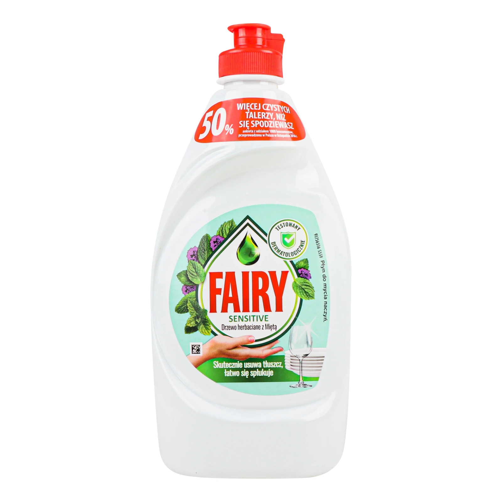 Засіб Fairy 450мл для миття посуду Сенситив Чайне дерево та м`ята Фото №:1