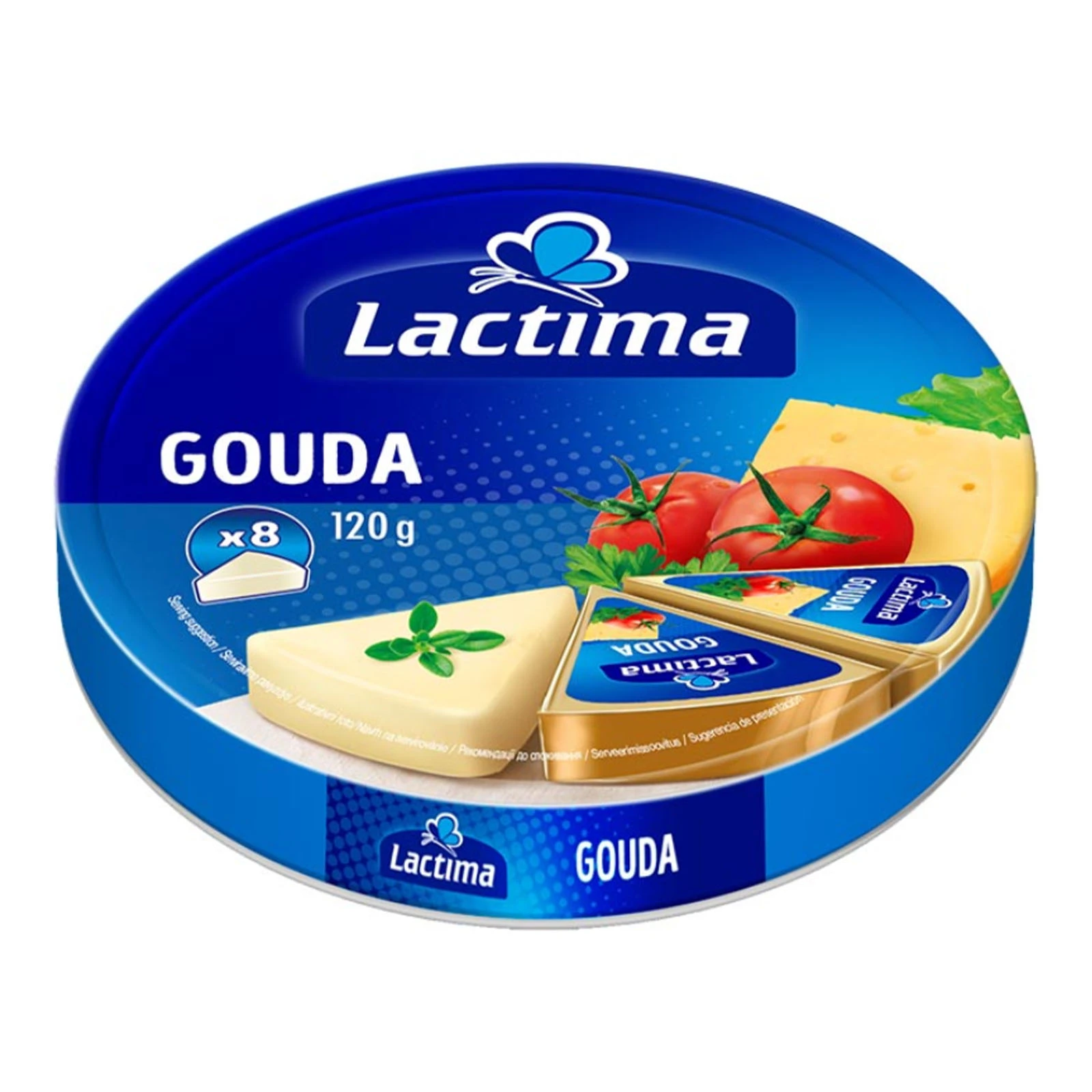 Сир Lactima 120г 45% плавлений Gouda Фото навігації №:1