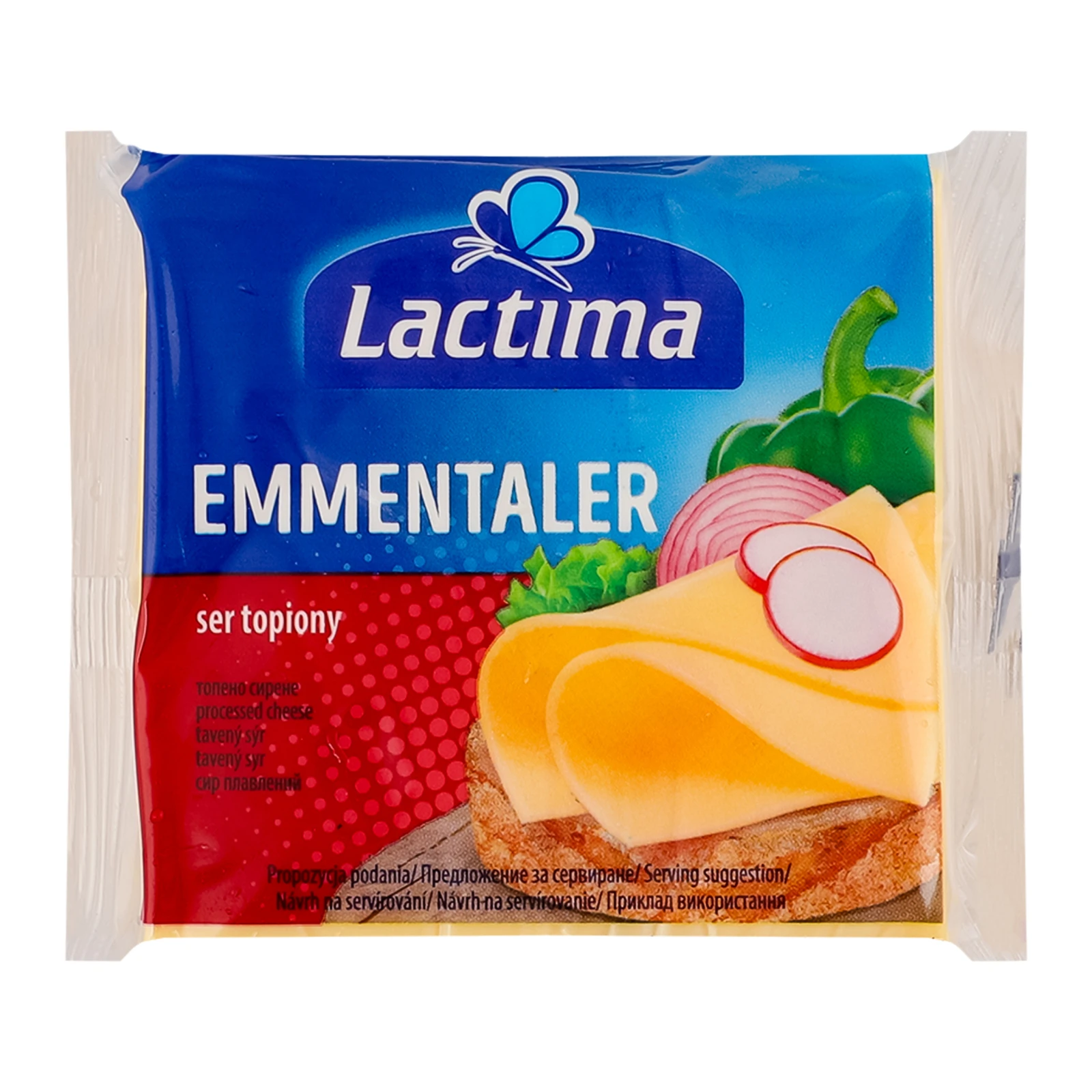 Сир плавлений Lactima Emmentaler скибочки 36.2% 8х16.25г