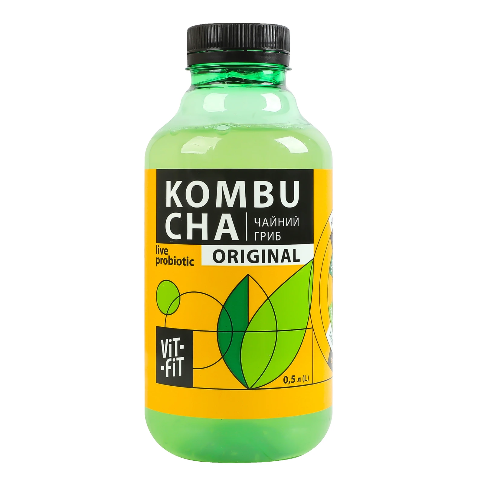 Напій бродіння Vit-Fit Kombucha Чайний гриб фільтрований непастеризований з цукром Original 500мл