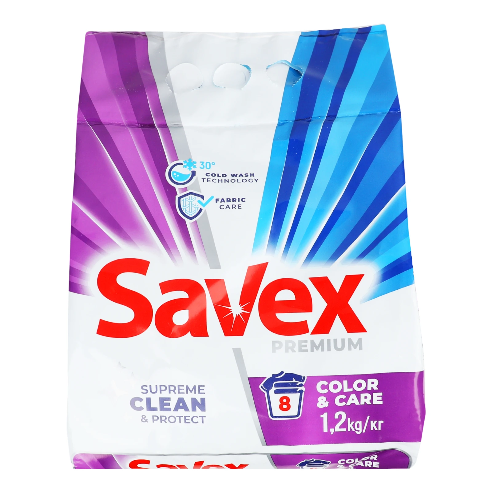 Засіб миючий Savex Premium Color&Care порошкоподібний для автоматичного прання 1.2кг Фото №:1