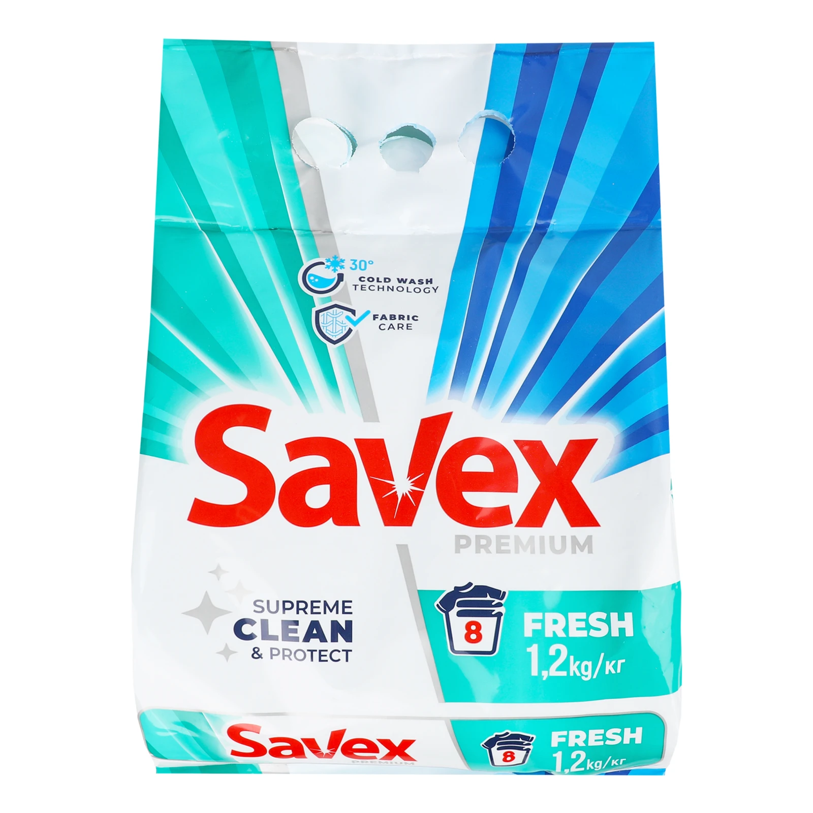 Засіб миючий Savex Premium Fresh порошкоподібний для автоматичного прання 1.2кг Фото №:1