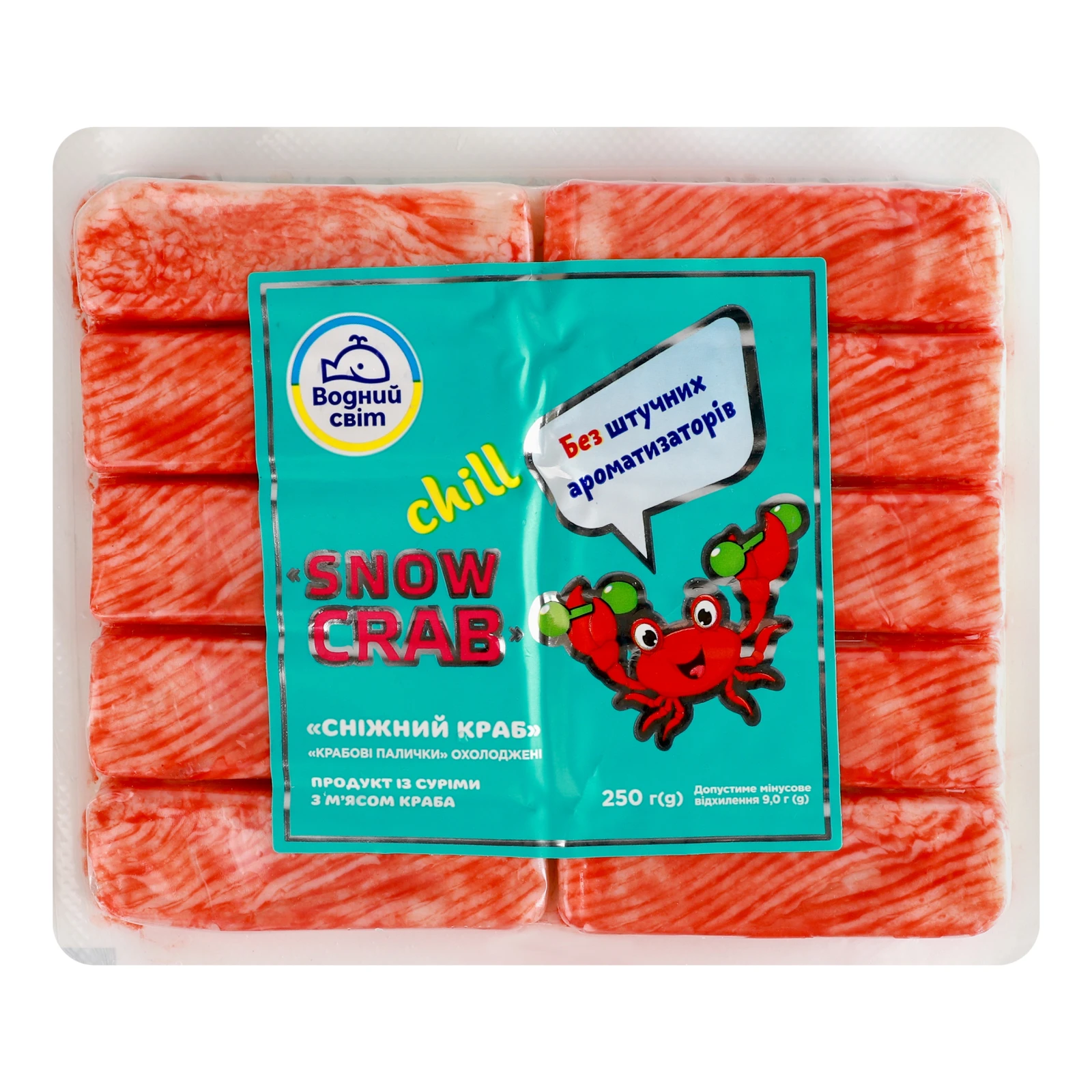 Палички крабові Водний світ Сніжний краб охолоджені 250г Фото №:1