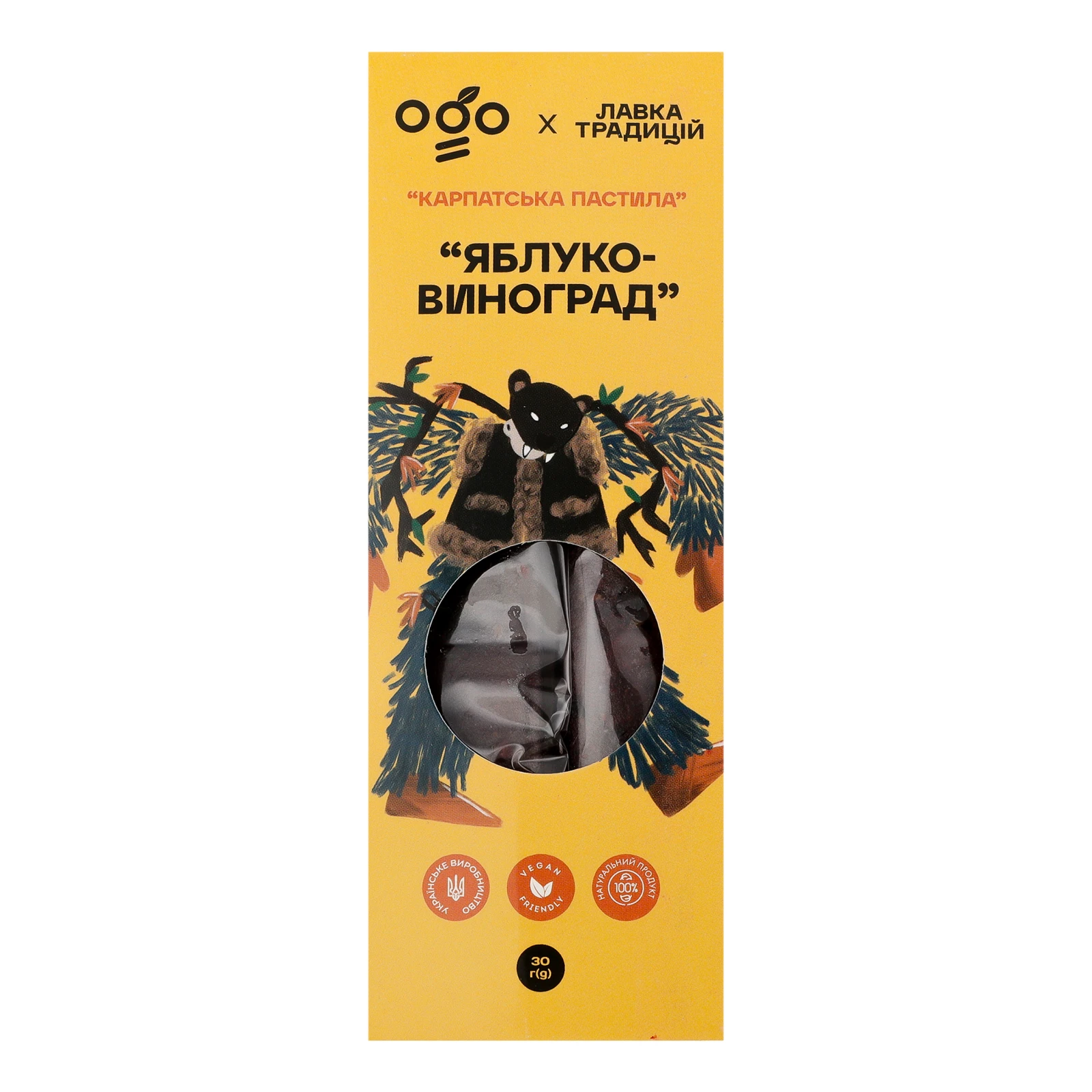 Пастила Ogo Карпатська Яблуко-виноград 30г Фото №:1