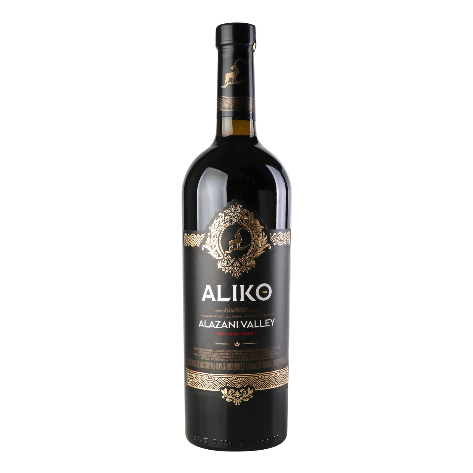Вино Aliko C&W Alazani Valley червоне напівсолодке 9-13% 0.75л