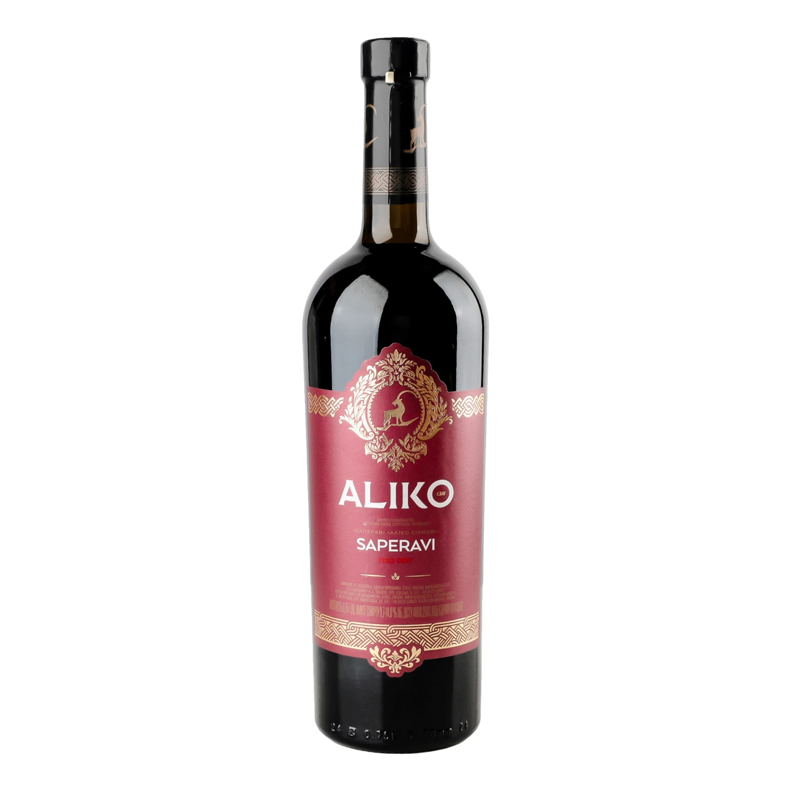 Вино Aliko C&W Saperavi червоне сухе 9.7-14% 0.75л Фото №:1