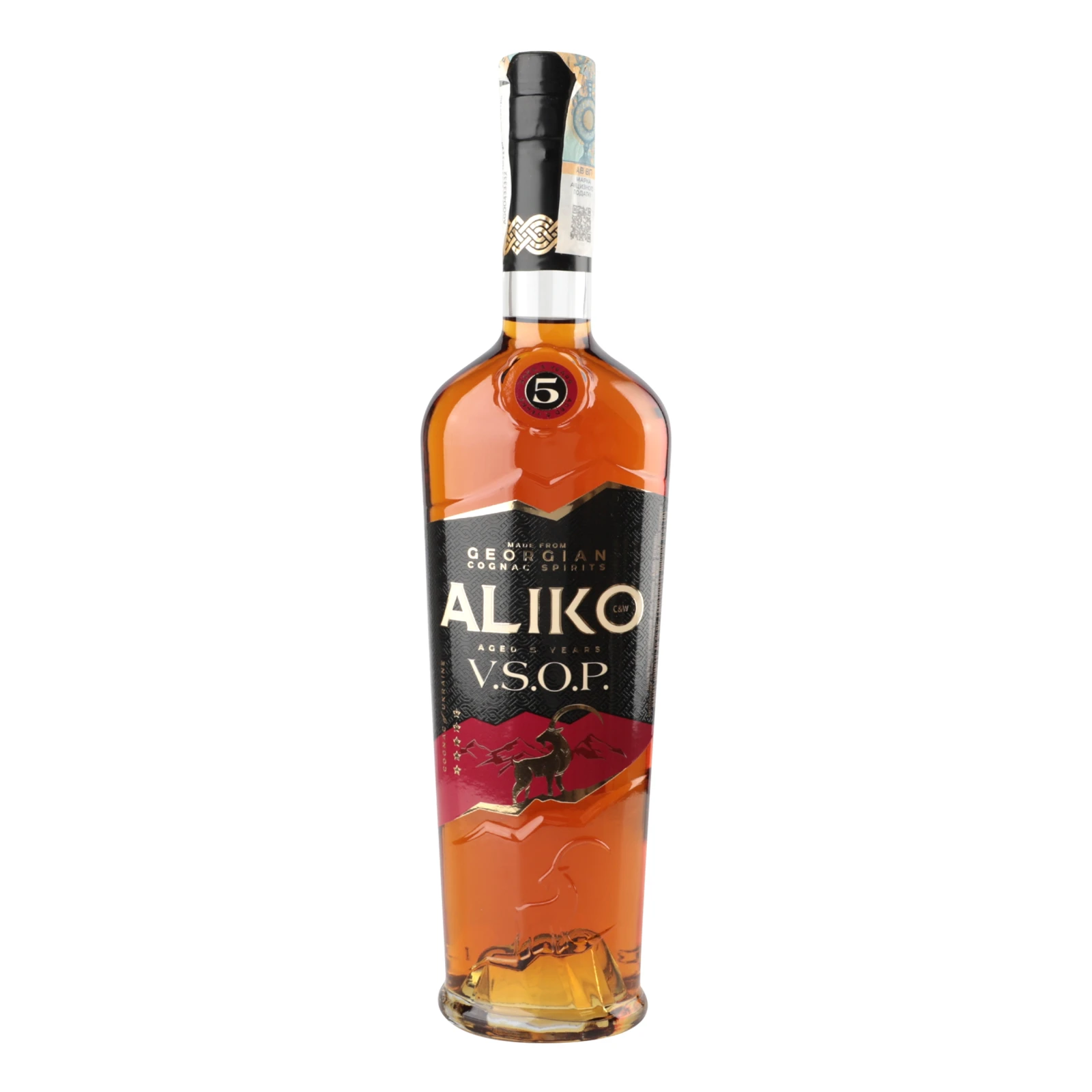 Коньяк Aliko C&W VSOP 5 зірок ординарний 40% 0.5л Фото №:1