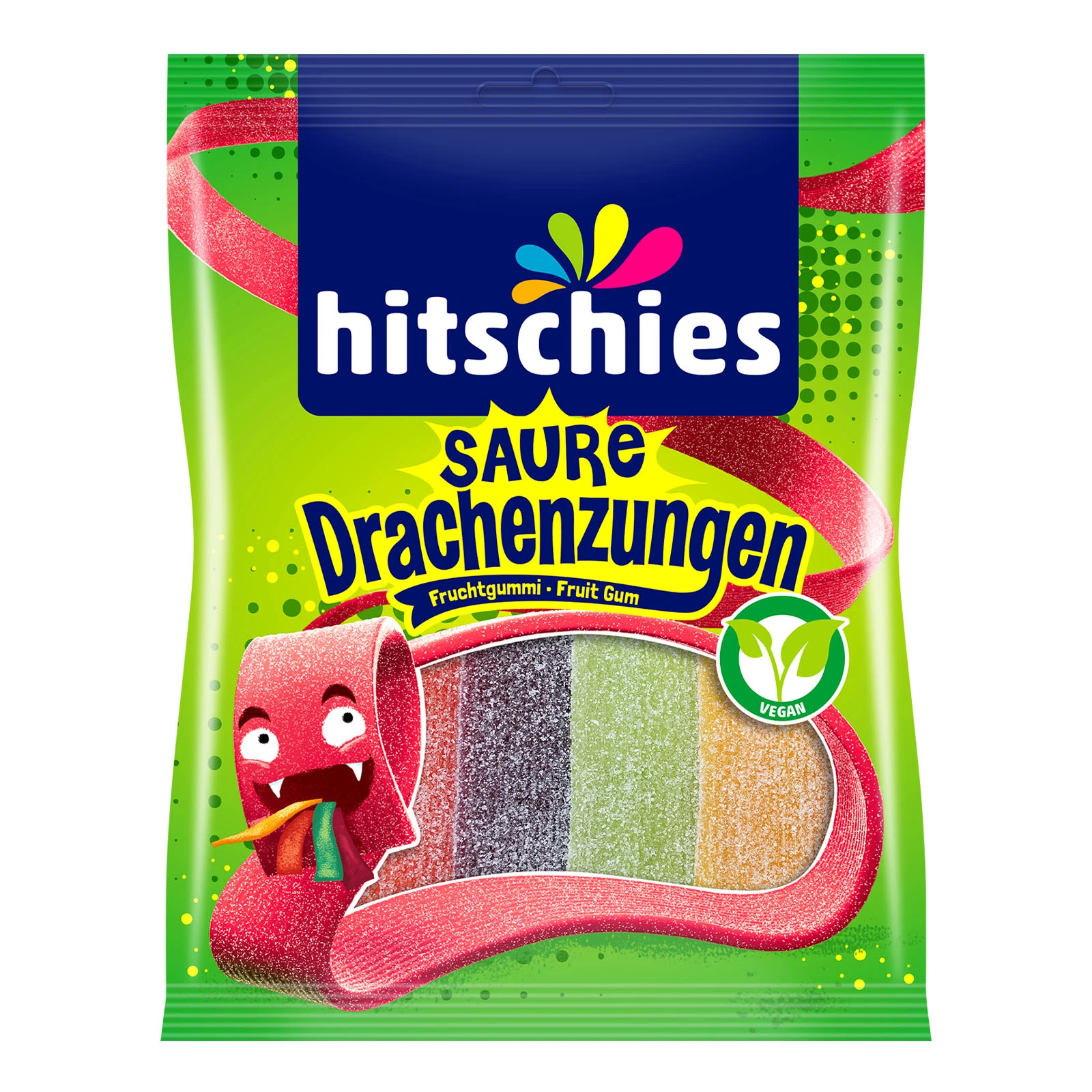 Цукерки жувальні Hitschler Saure Drachenzungen 125г Фото навігації №:1
