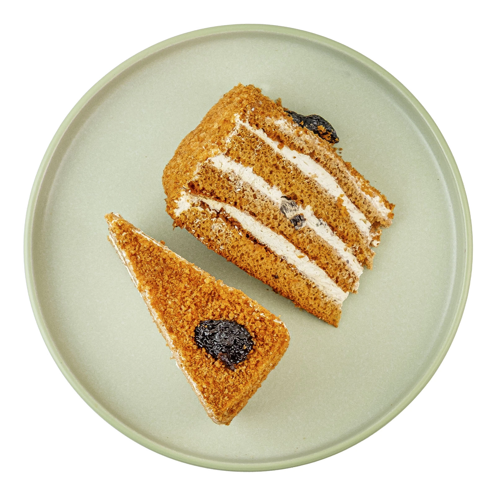 Торт Медовик з чорносливом нарізаний Фото №:1