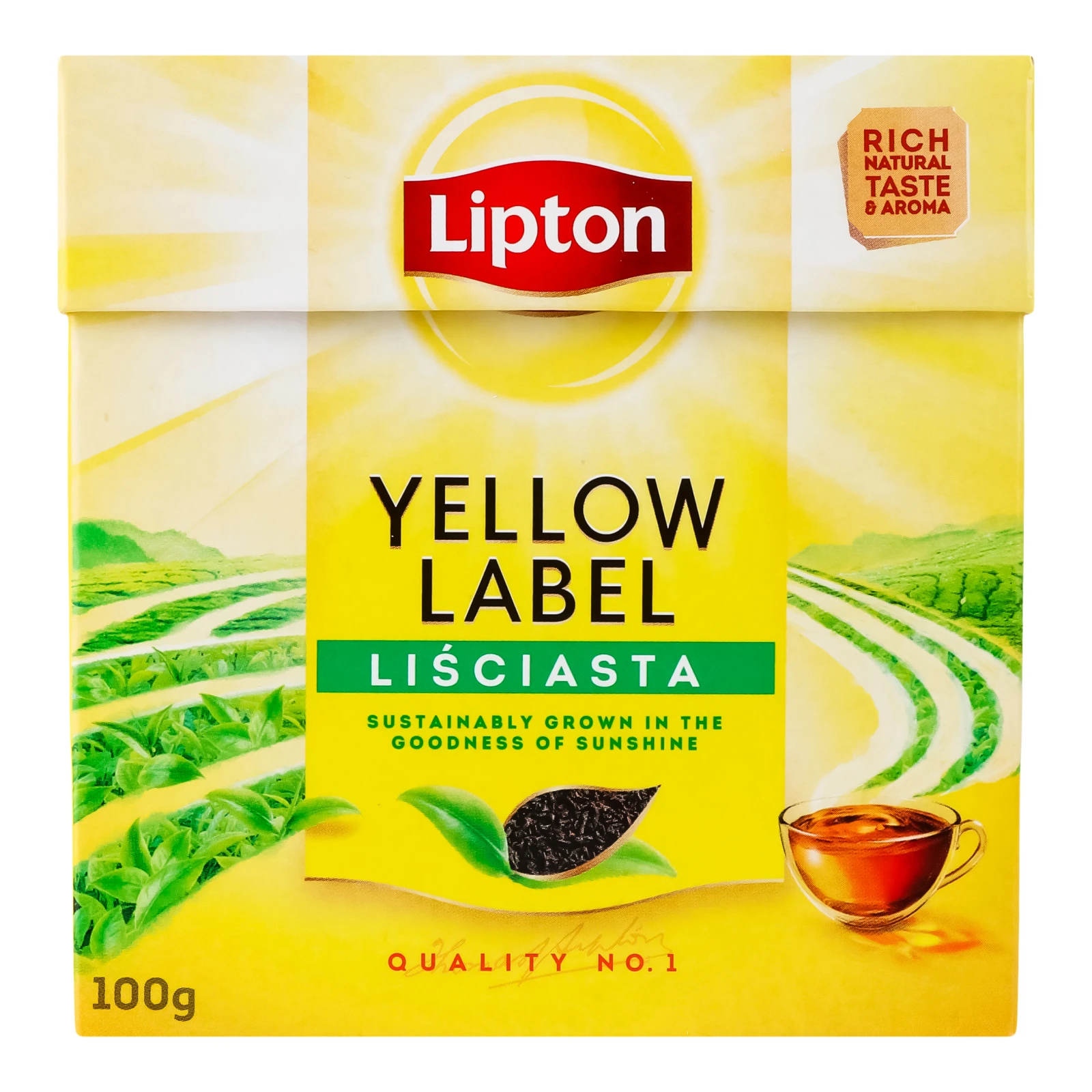 Чай Lipton Yellow Label чорний байховий ароматизований 100г Фото №:1