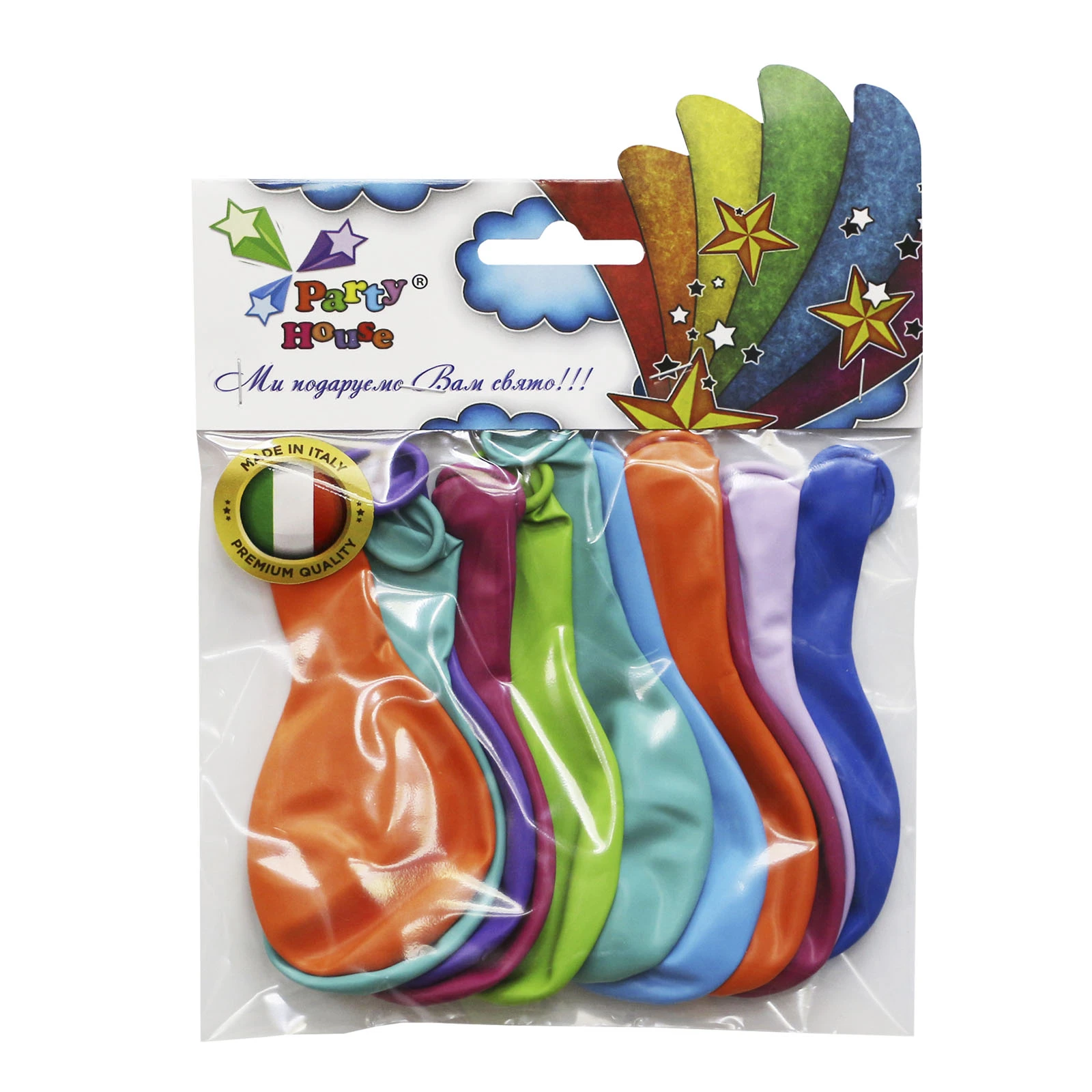 Кульки надувні Party House пастель асорті 10дюймів 11шт Фото №:1