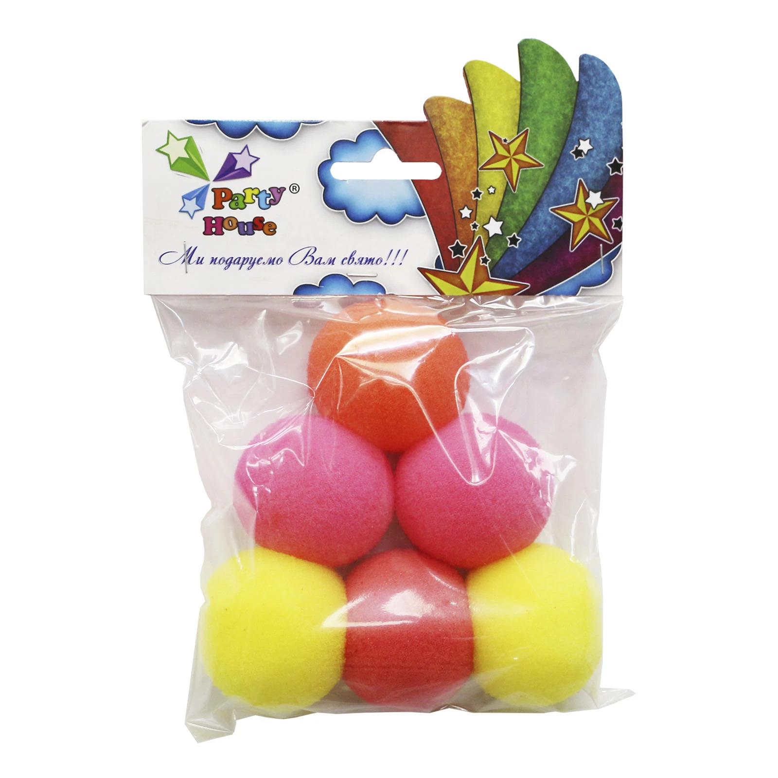 Набір Party House Носик клоуна 6шт Фото №:1