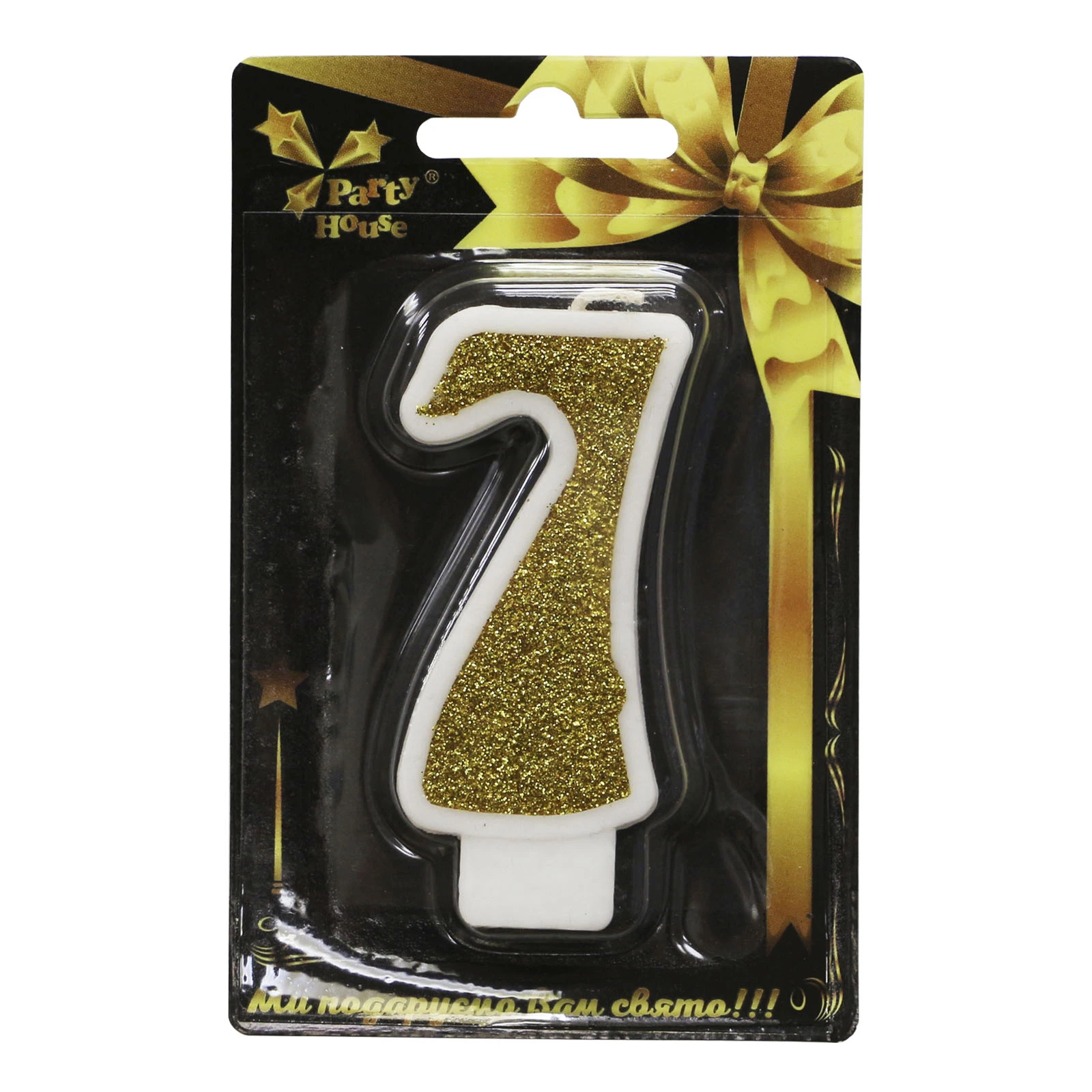 Свічка Party House цифра велика "7" золото Фото №:1