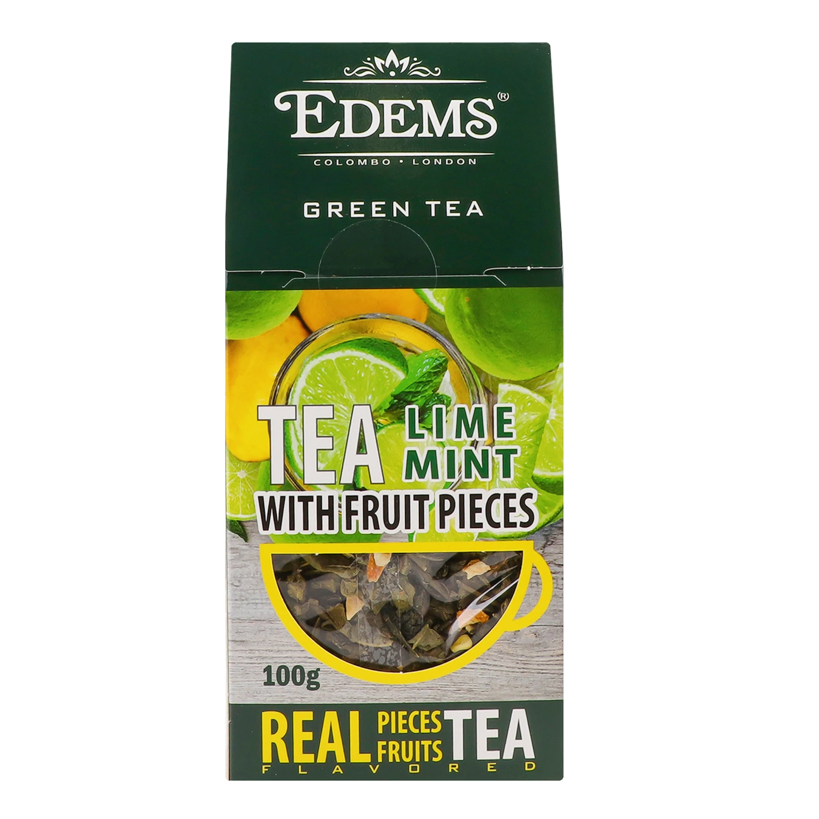 Чай Edems Mojito зелений крупнолистовий зі шматочками цедри лайма та листям м'яти ароматизований 100г Фото №:2