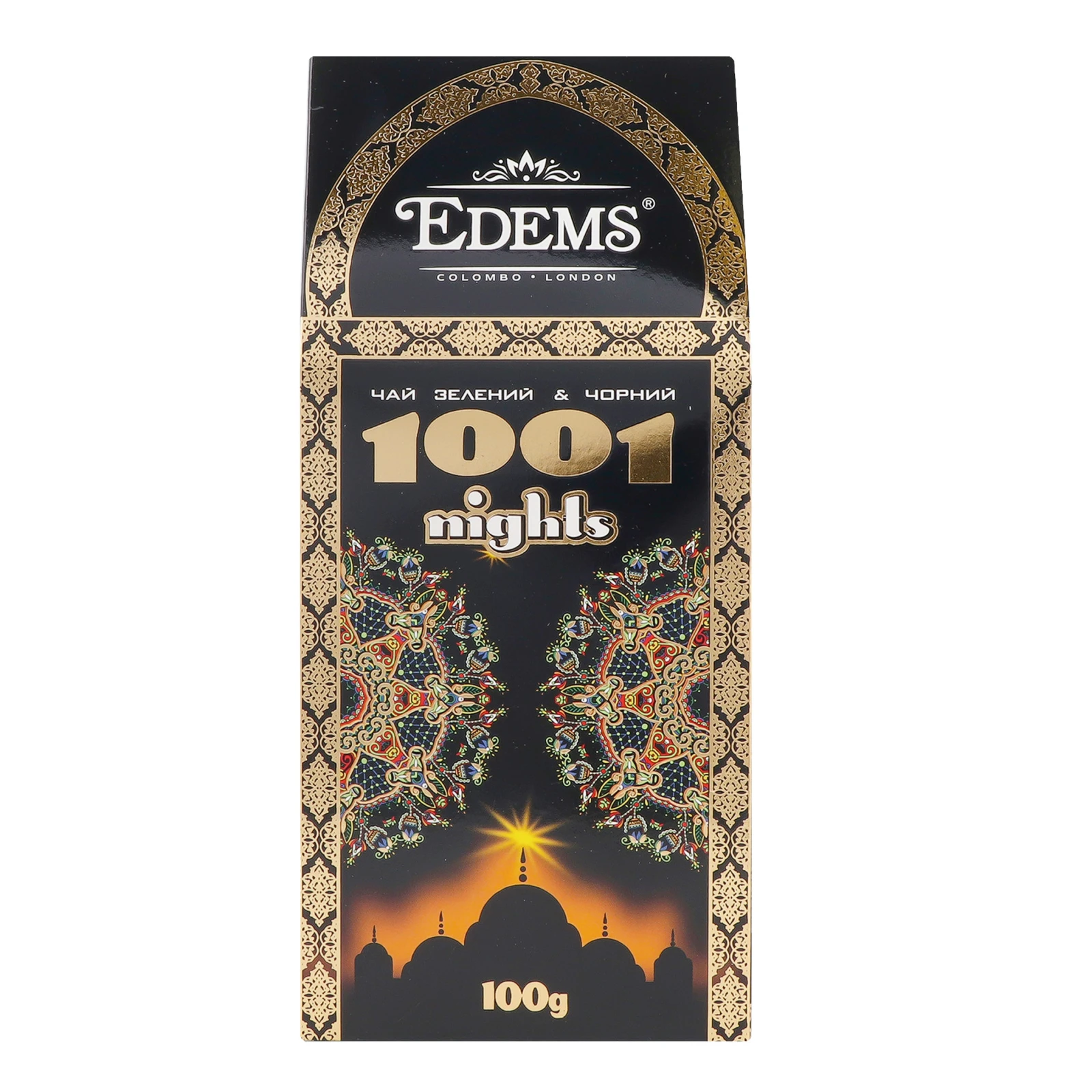Чай Edems 1001 Nights зелений&черний крупнолистовий зі шматочками папаї та манго 100г