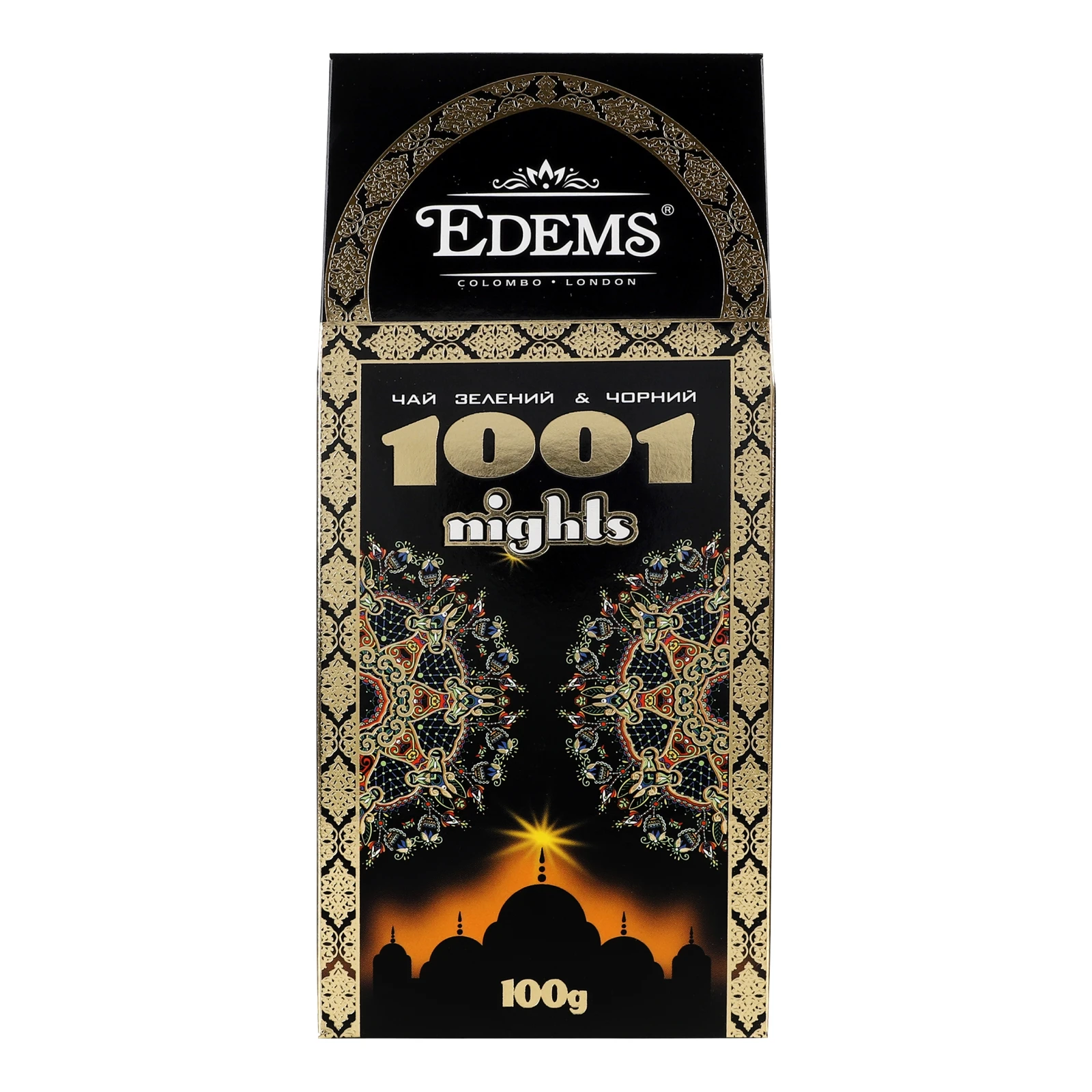 Чай Edems 1001 Nights чорний&зелений крупнолистовий зі шматочками папаї та манго ароматизований 100г Фото №:1