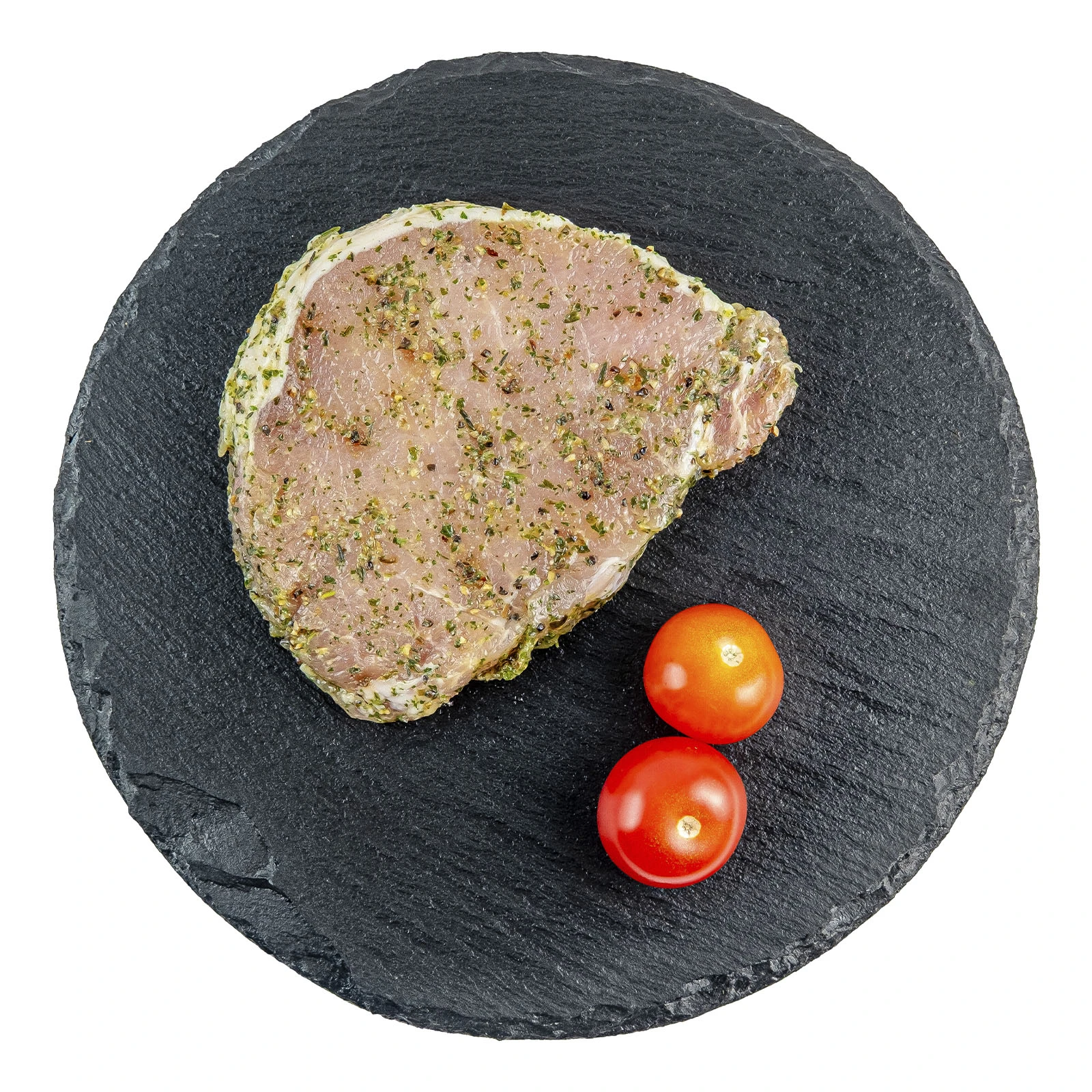 Стейк зі свинячого битка у зеленому соусі Фото №:1