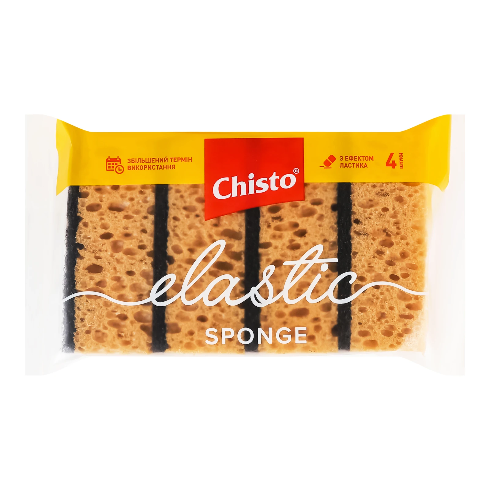 Губки кухонні Chisto Elastic універсальні 4шт/уп Фото №:1
