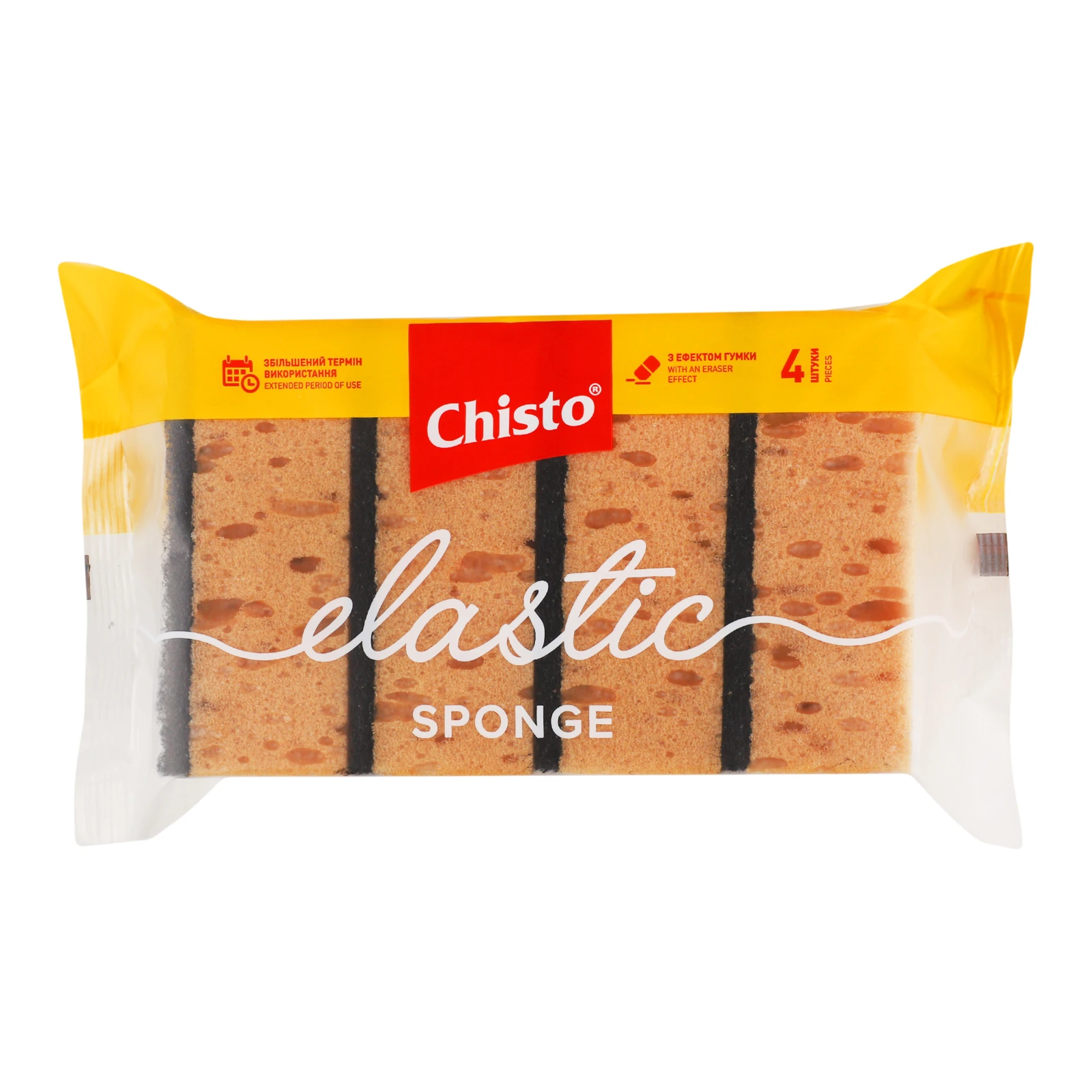 Губки кухонні Chisto Elastic універсальні 4шт/уп Фото №:1