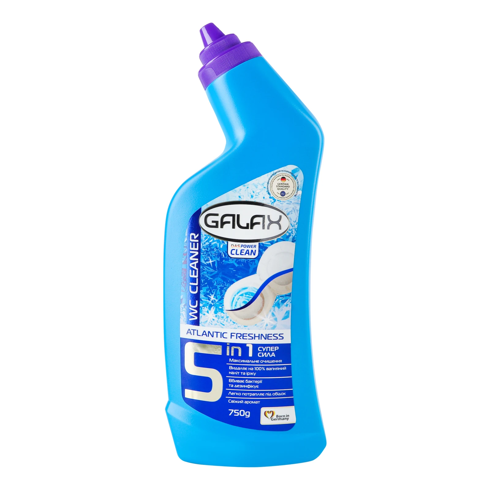 Засіб чистячий Galax das PowerClean Супер сила 5in1 Atlantic Freshness для унітазу 750г Фото №:1