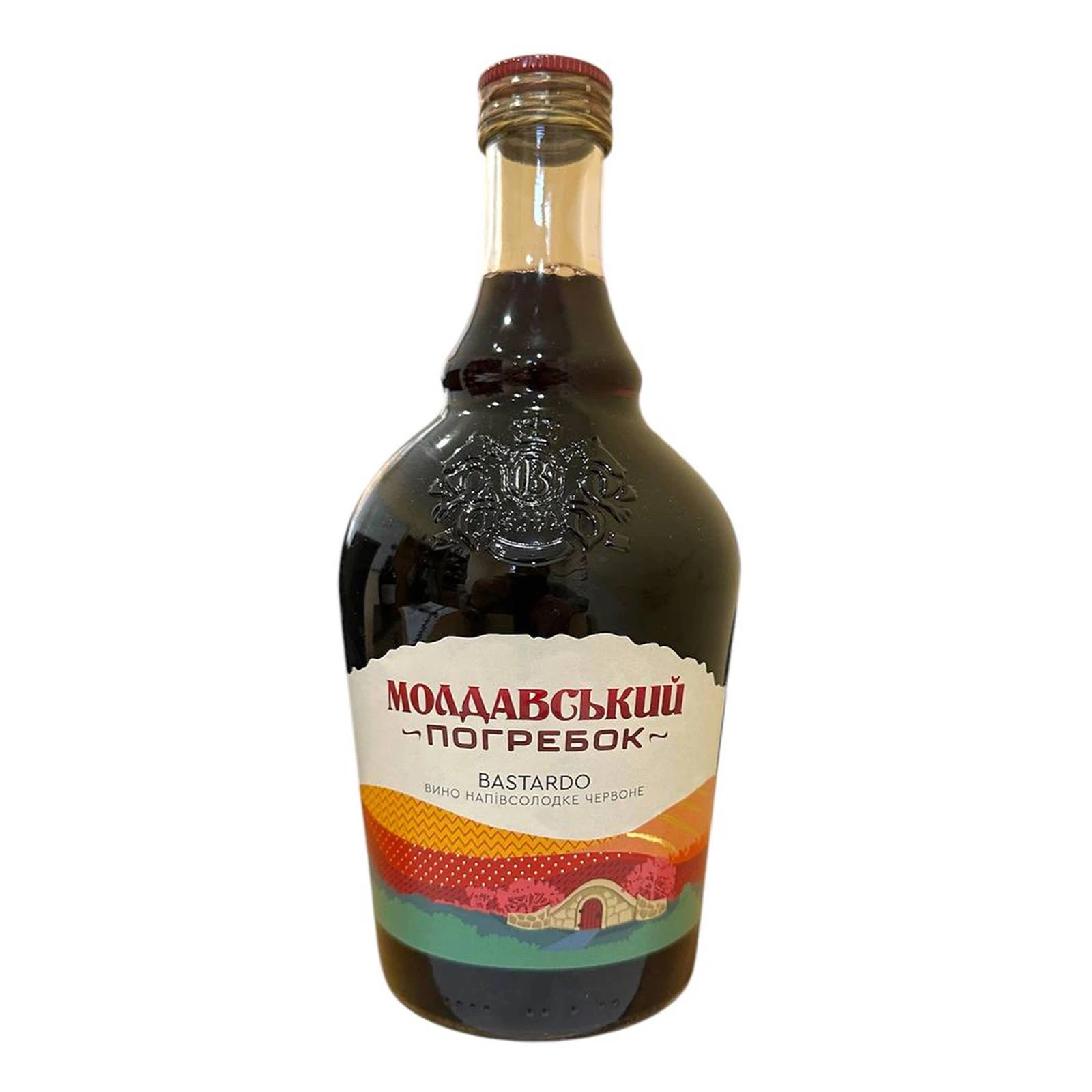 Вино Молдавський погребок Бастардо червоне напівсолодке 12.5% 1л Фото №:1