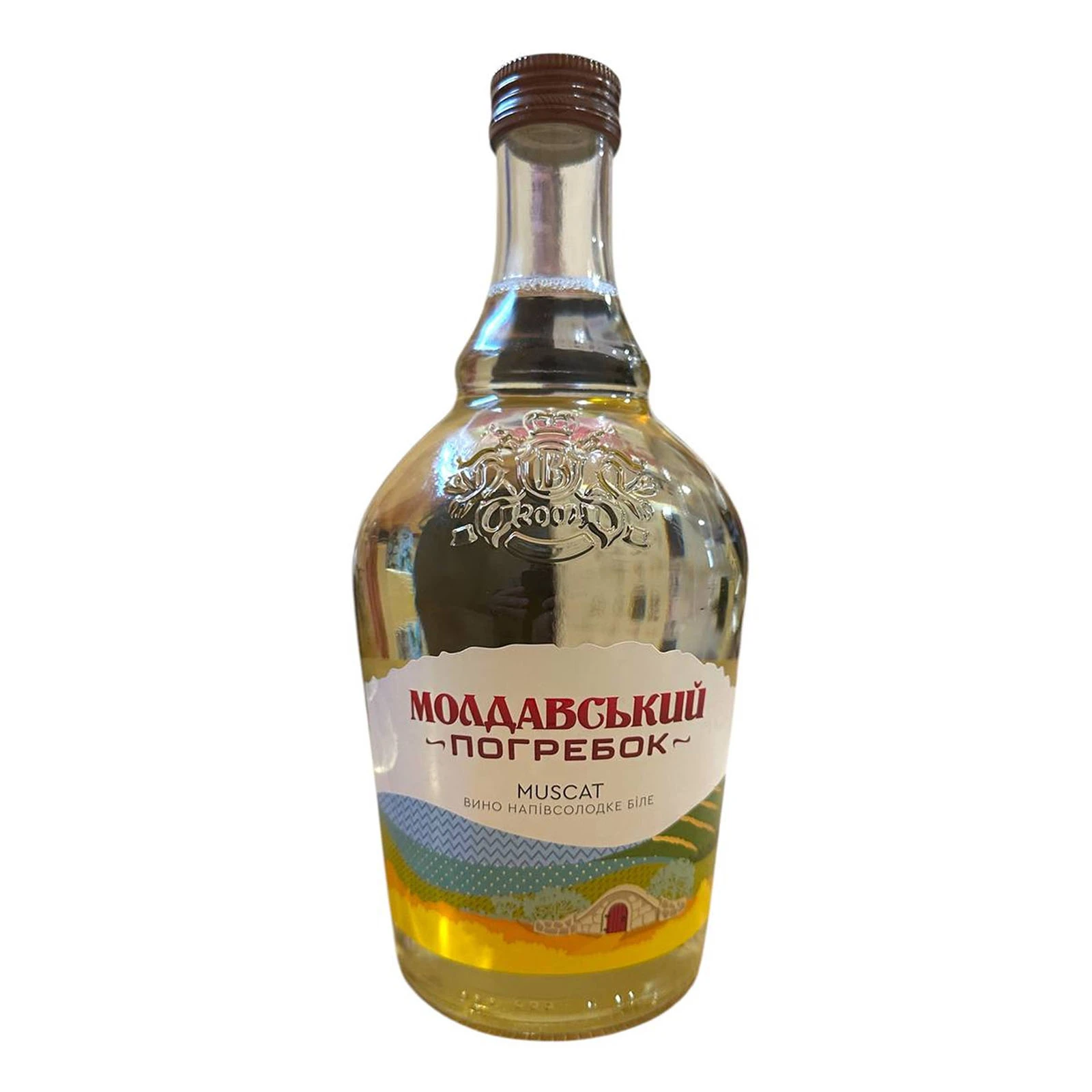 Вино Молдавський погребок Мускат біле напівсолодке 12% 1л Фото №:1