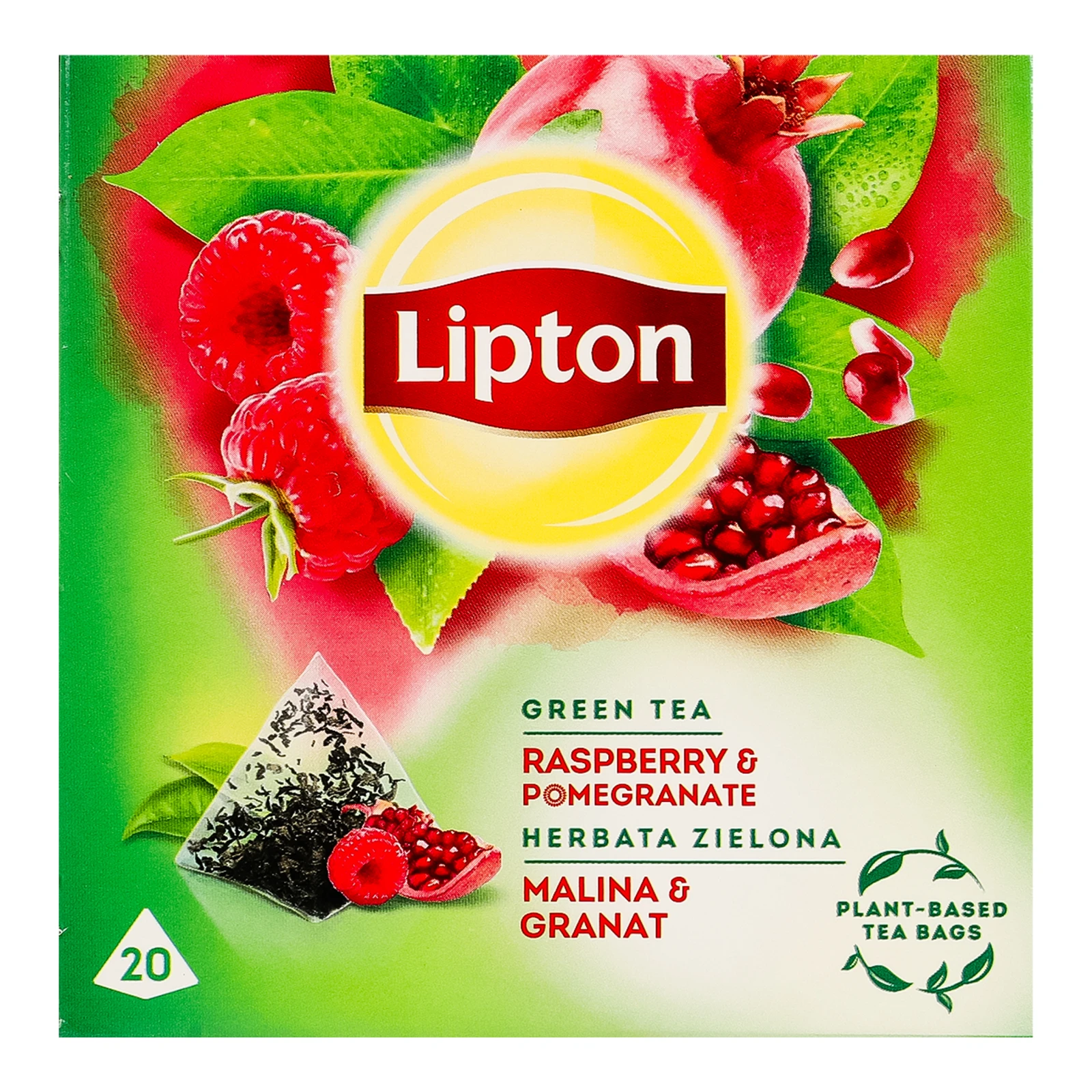 Чай Lipton зелений ароматизований Raspberry&Pomegranate 20шт Фото №:1