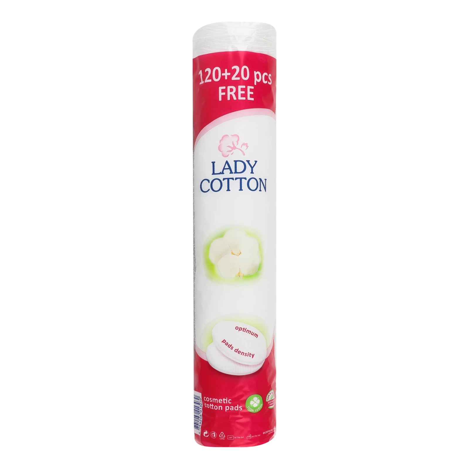 Ватні диски Lady Cotton 120шт+20шт косметичні Фото навігації №:1