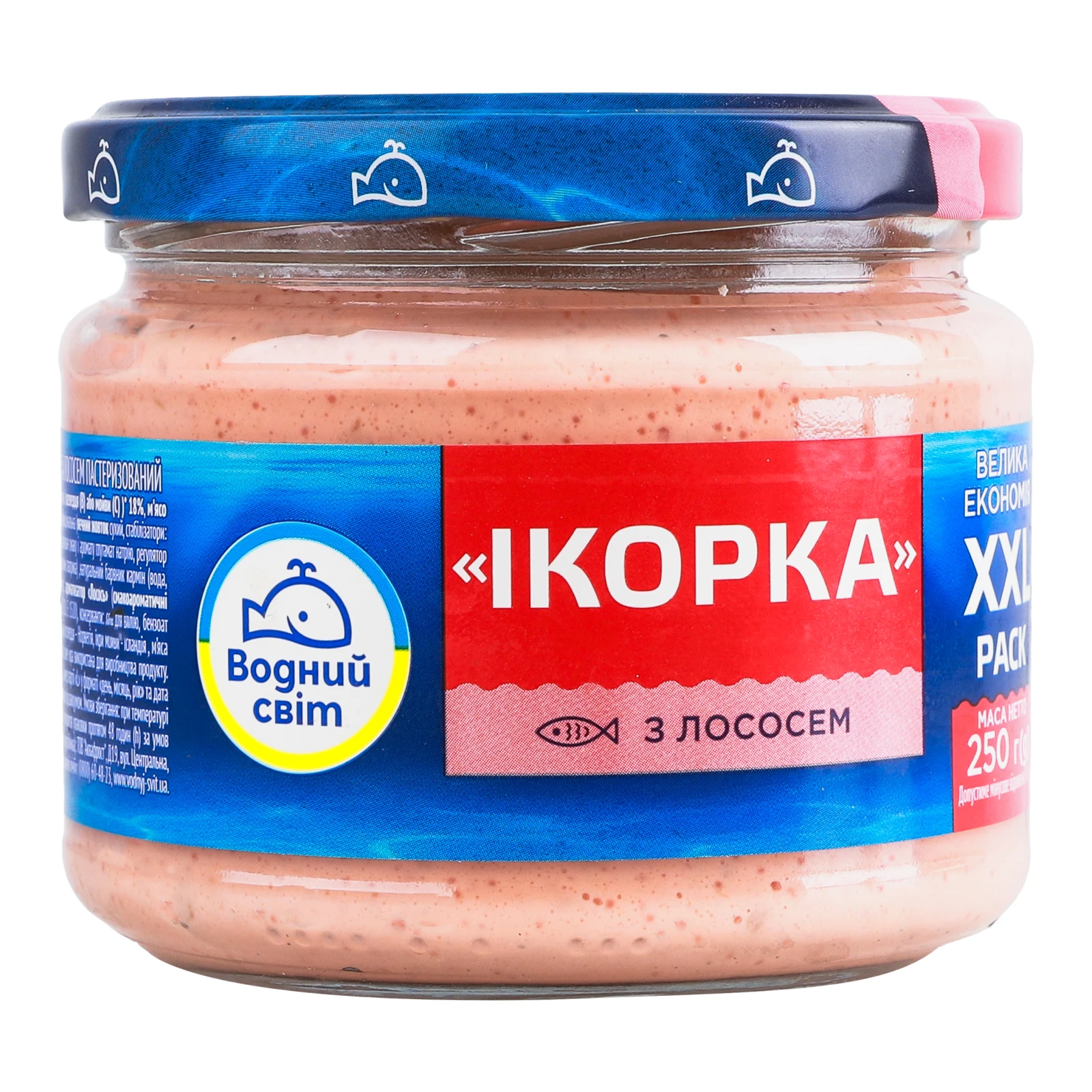 Продукт Водний світ Ікорка з ікрою океанічної риби та лососем пастеризований 250г Фото №:1