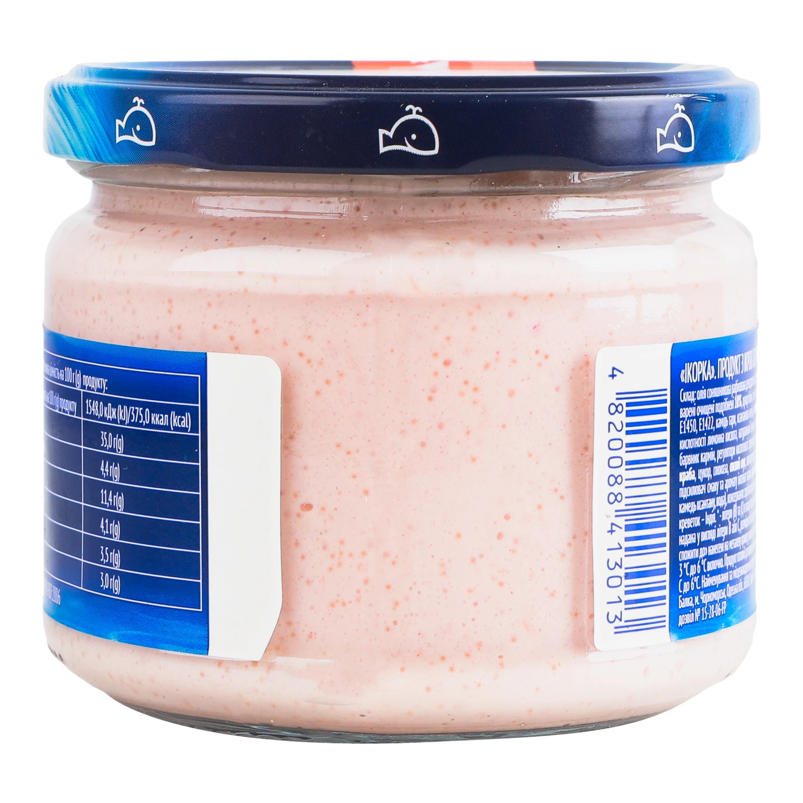 Продукт з ікрою Водний світ Ікорка океанічної риби з креветками пастеризований 250г Фото №:2